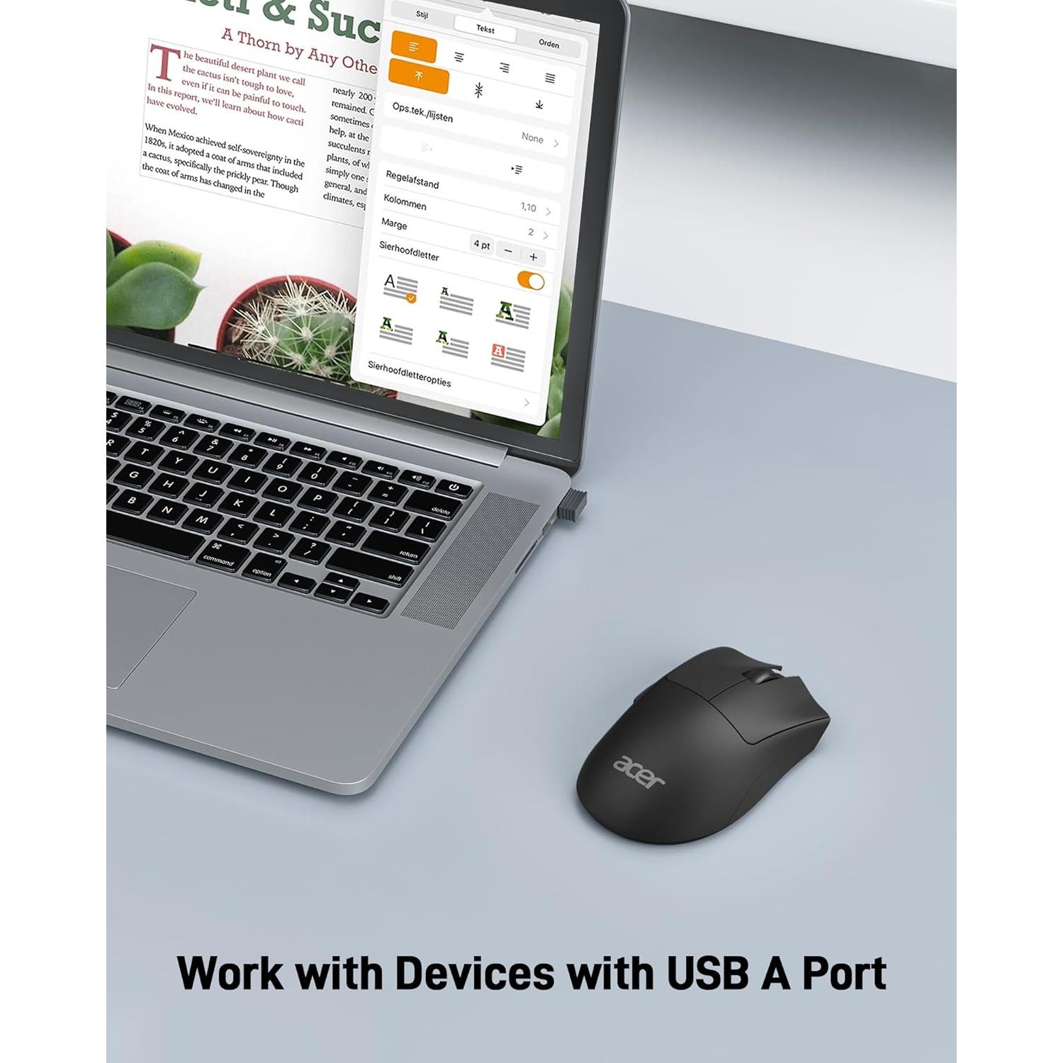 Ratón Inalámbrico Acer OMR243 1200 DPI USB 2.4GHz Negro