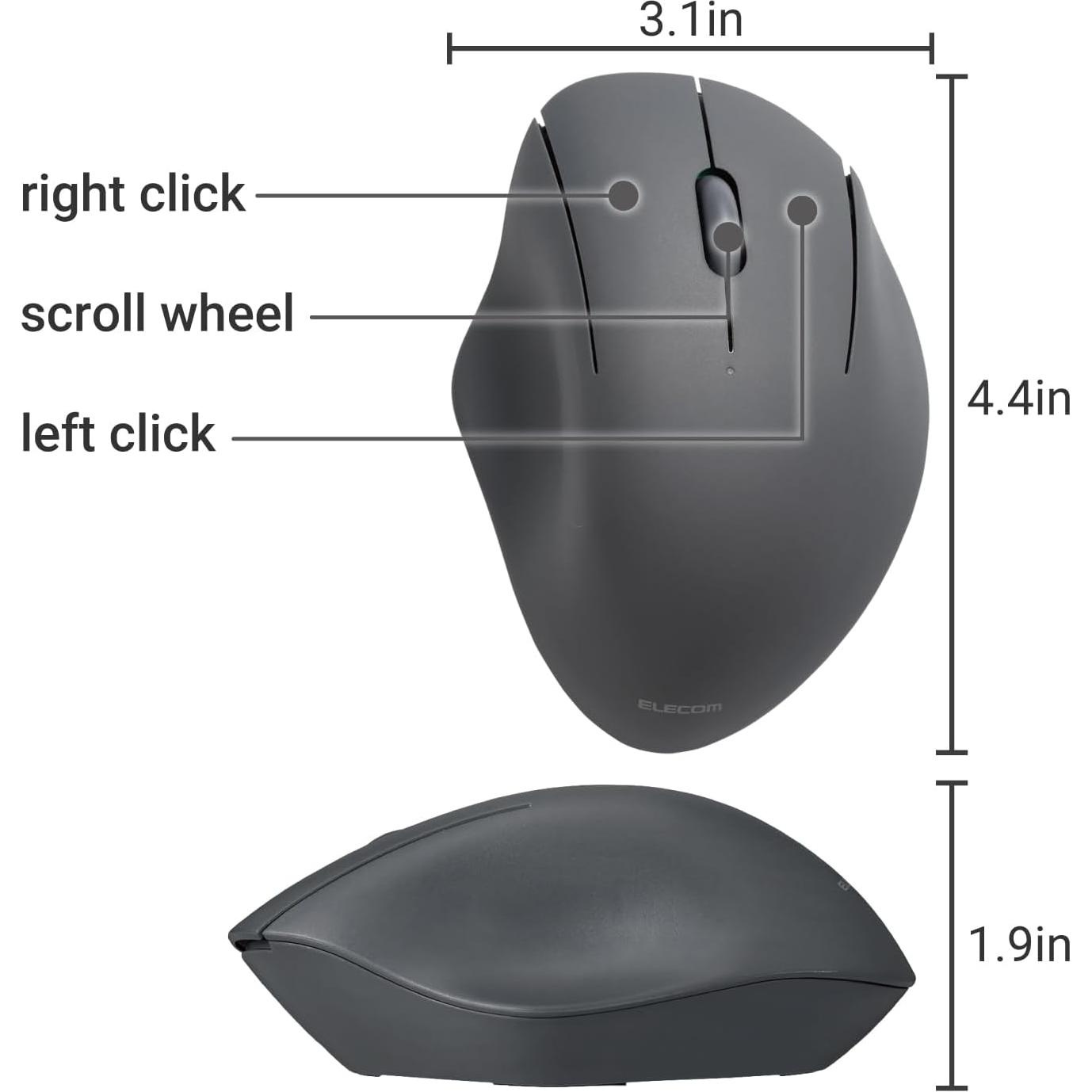 Ratón Inalámbrico ELECOM Ergonómico 2.4GHz Negro M-SH10DBSKBK