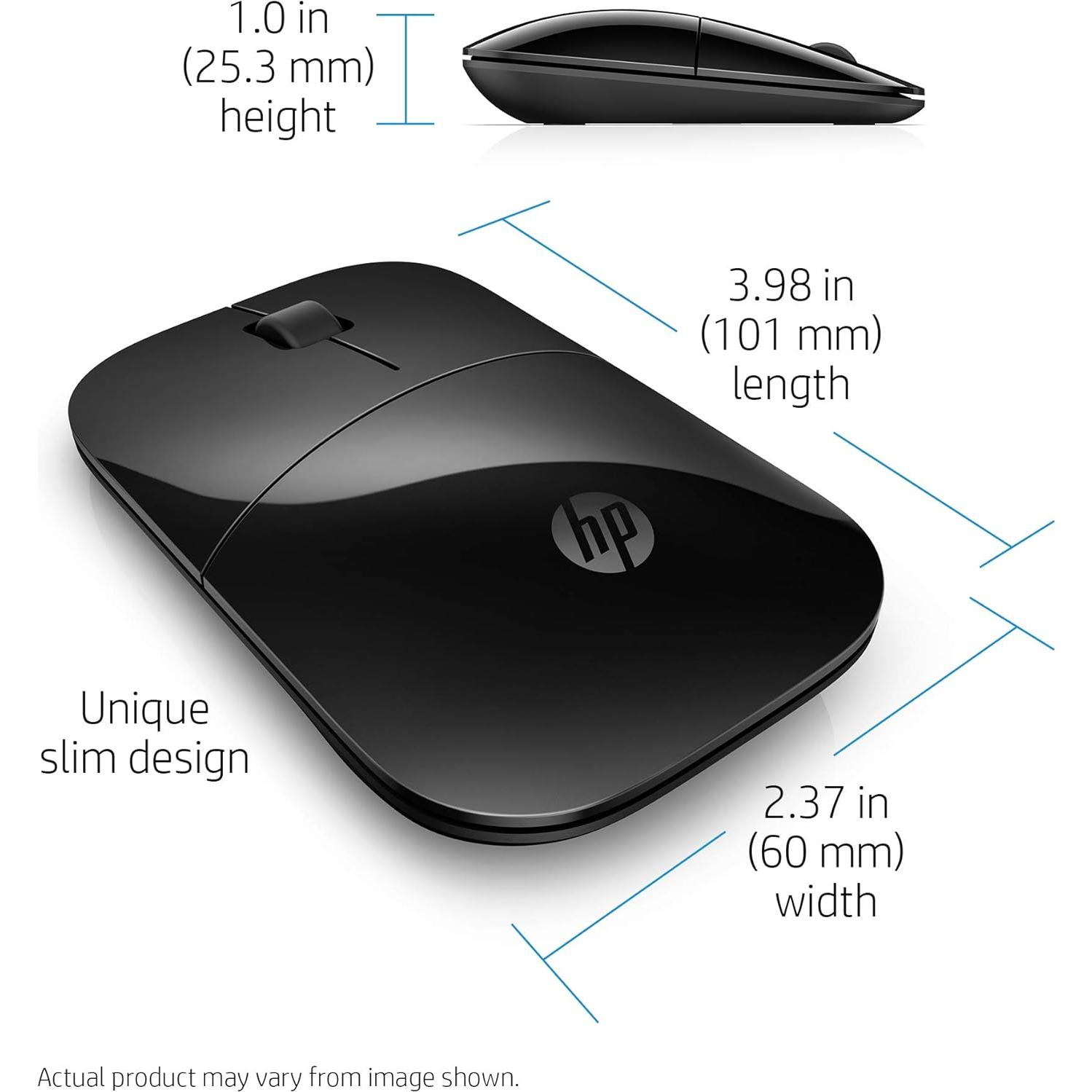 Mouse Inalámbrico HP Z3700 Negro - 1200 DPI, 16 meses batería