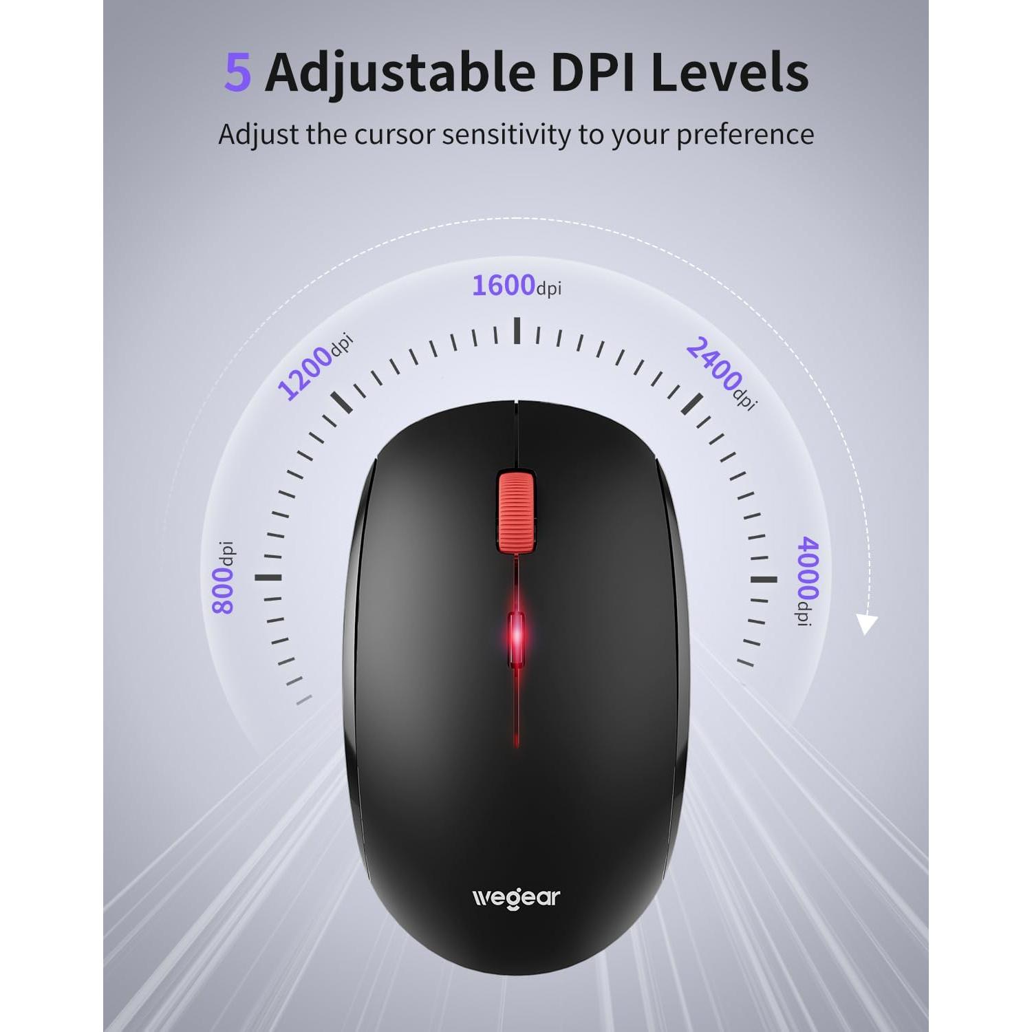 Ratón Inalámbrico wegear MW17 Mini Ergonómico 4000 DPI Negro