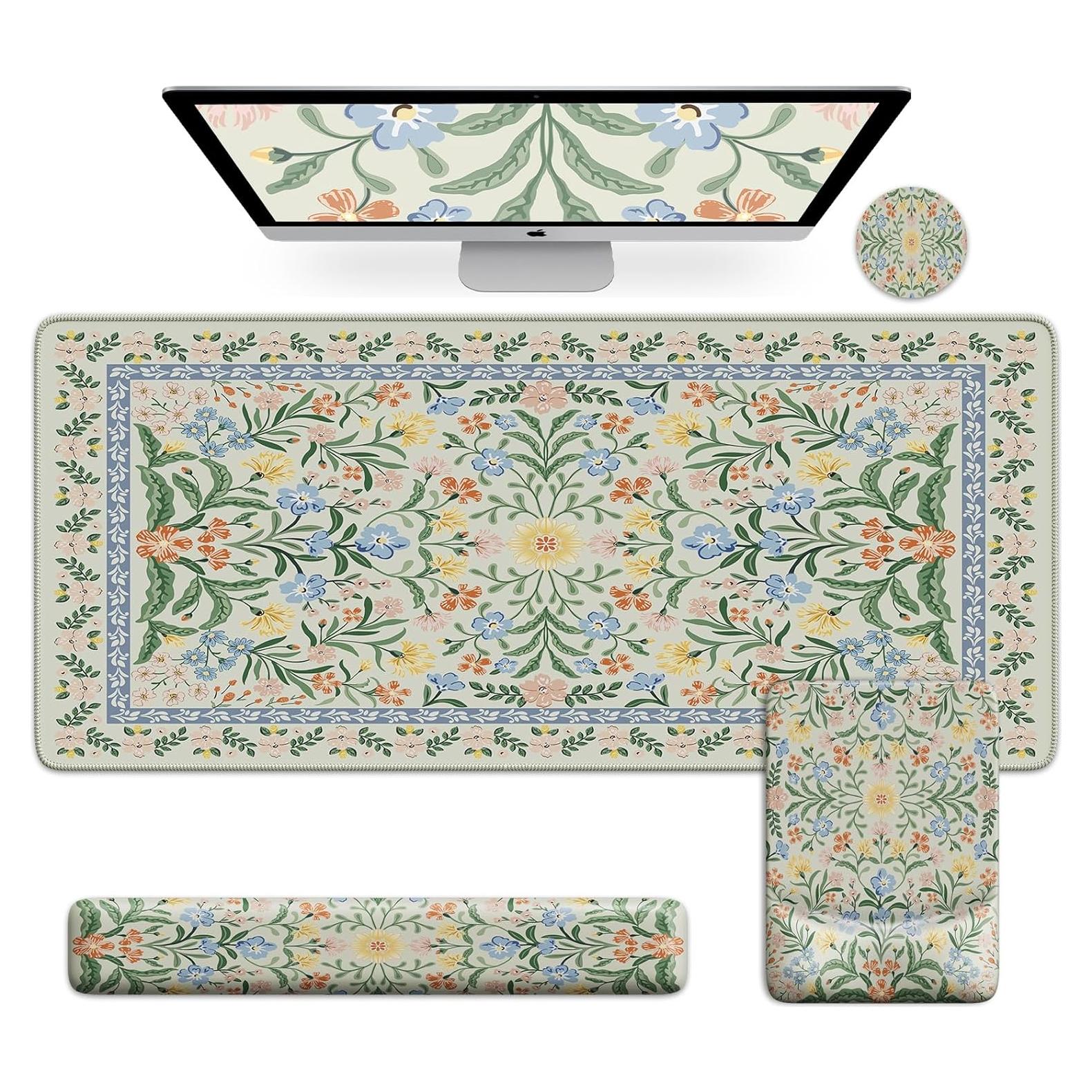 Alfombrilla de Escritorio Ergonómica iCasso Verde 4 en 1