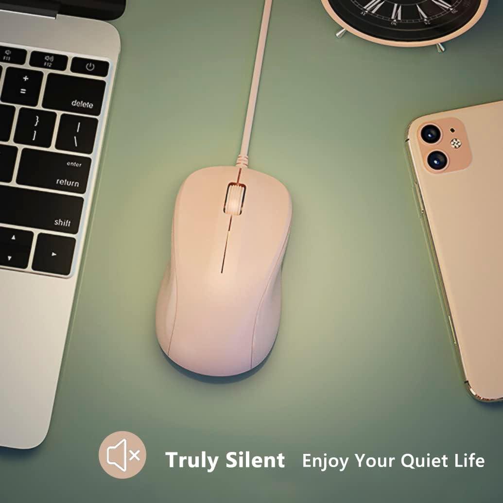 Ratón USB Silencioso CORN Rosa 1200DPI Ergonómico para PC
