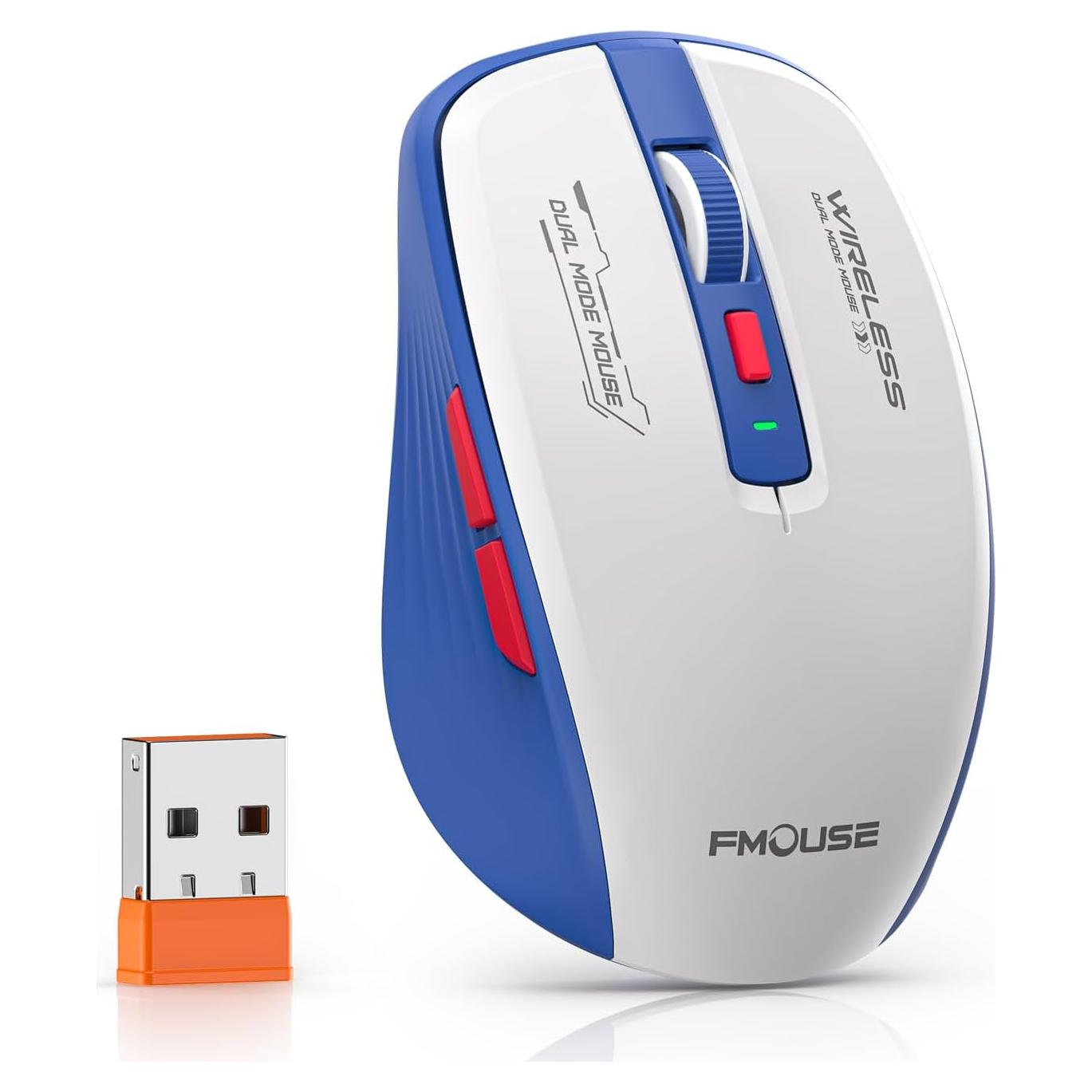 Ratón Inalámbrico Bluetooth FMOUSE Ergonómico con Teclas Laterales