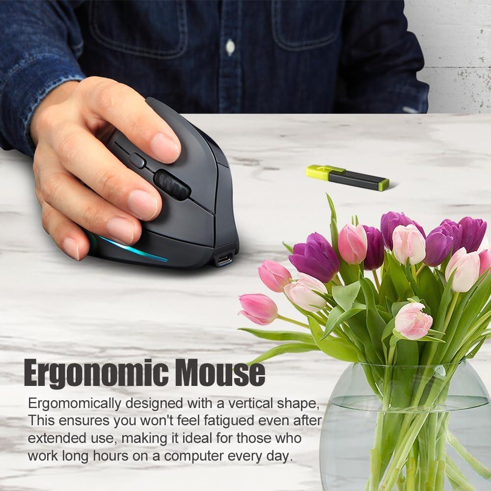 Mouse Inalámbrico Bluetooth Zelotes F-35C 4000DPI Ergonómico