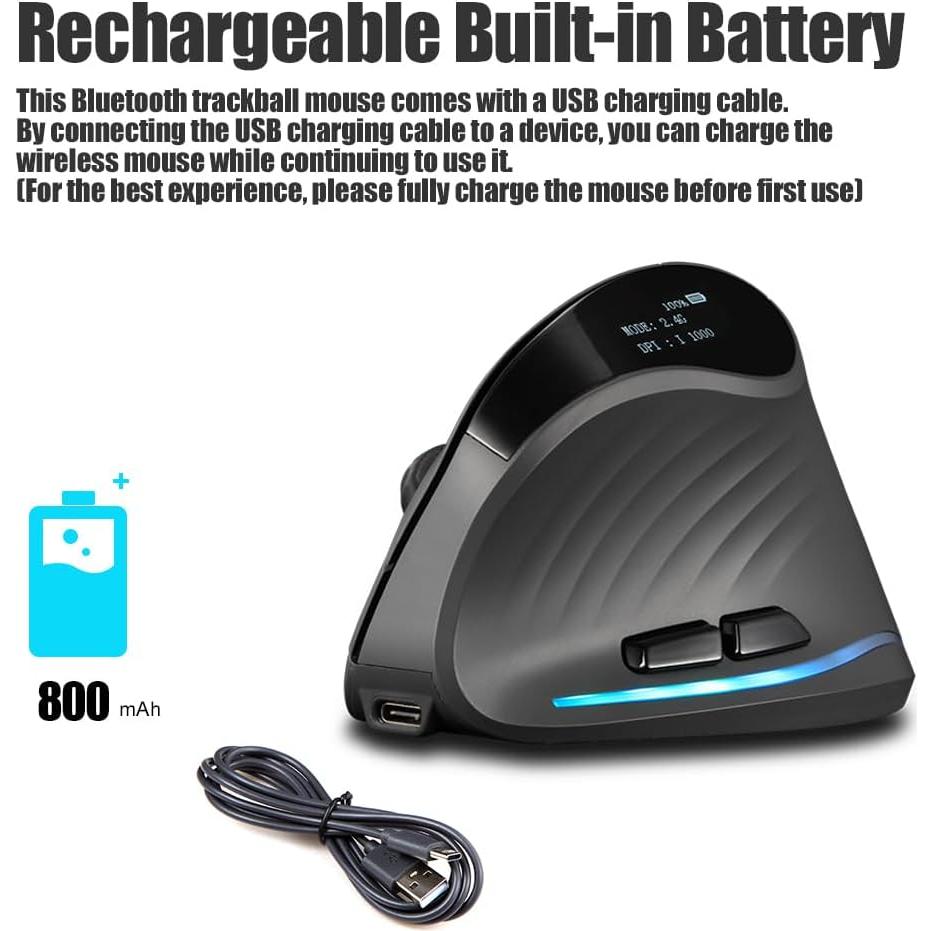 Mouse Inalámbrico Bluetooth Zelotes F-35C 4000DPI Ergonómico