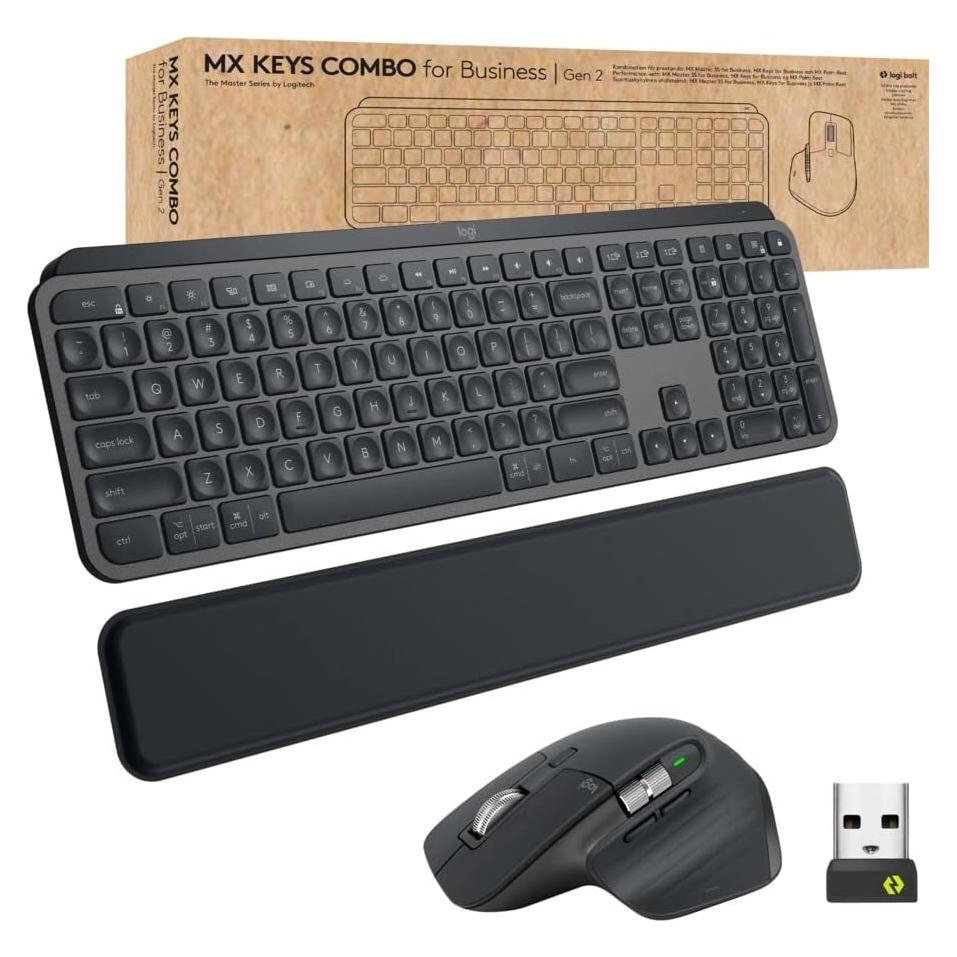 Combo Teclado y Ratón Inalámbricos Logitech MX Keys Grafito