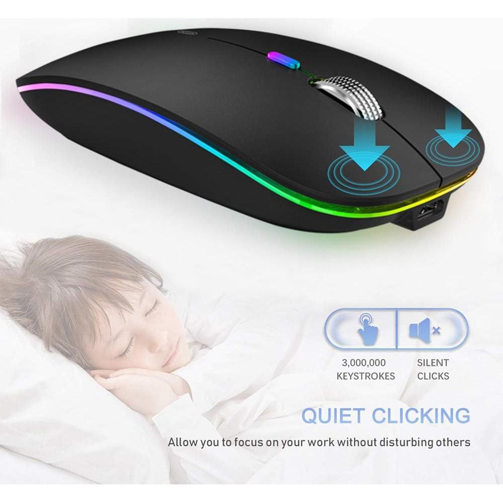 Ratón Inalámbrico Bluetooth TENMOS M16 Silencioso LED Negro