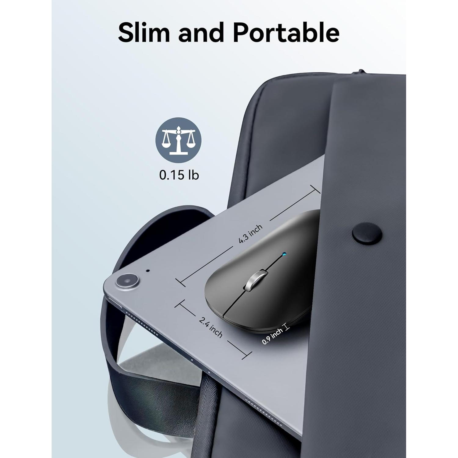 Ratón Inalámbrico TECKNET Bluetooth 5.0/3.0 4000DPI Negro