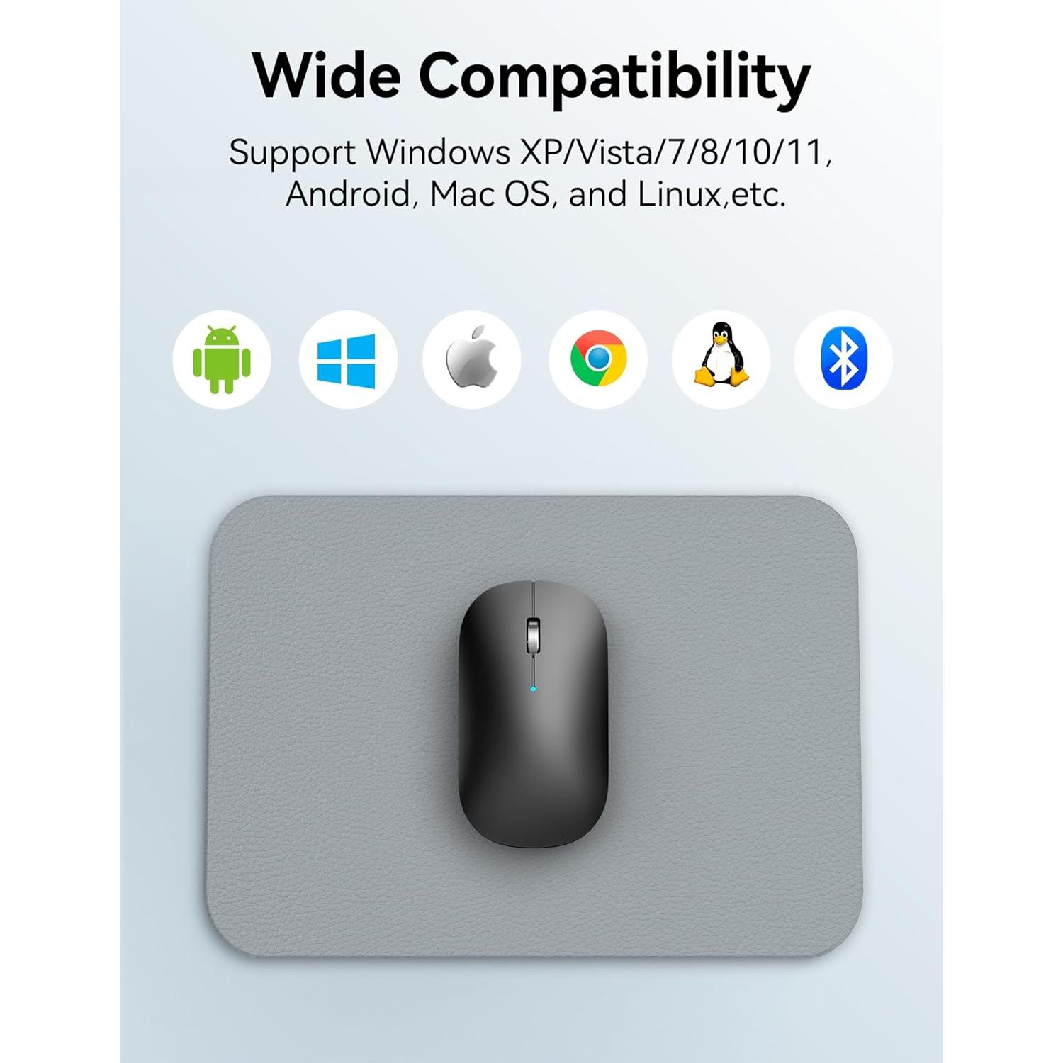 Ratón Inalámbrico TECKNET Bluetooth 5.0/3.0 4000DPI Negro