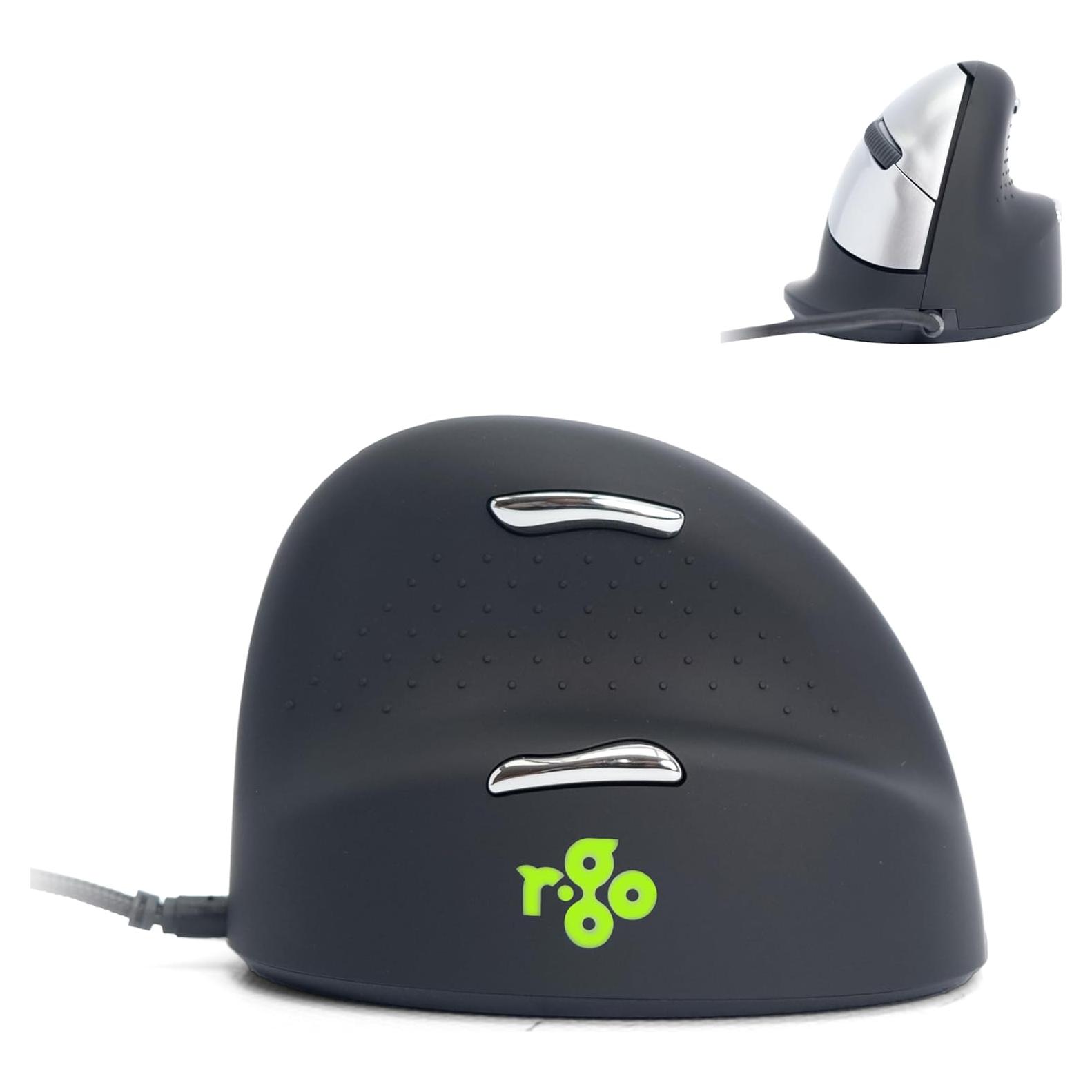 R-Go Ratón Ergonómico Vertical Grande USB-C 400-2400 DPI Negro