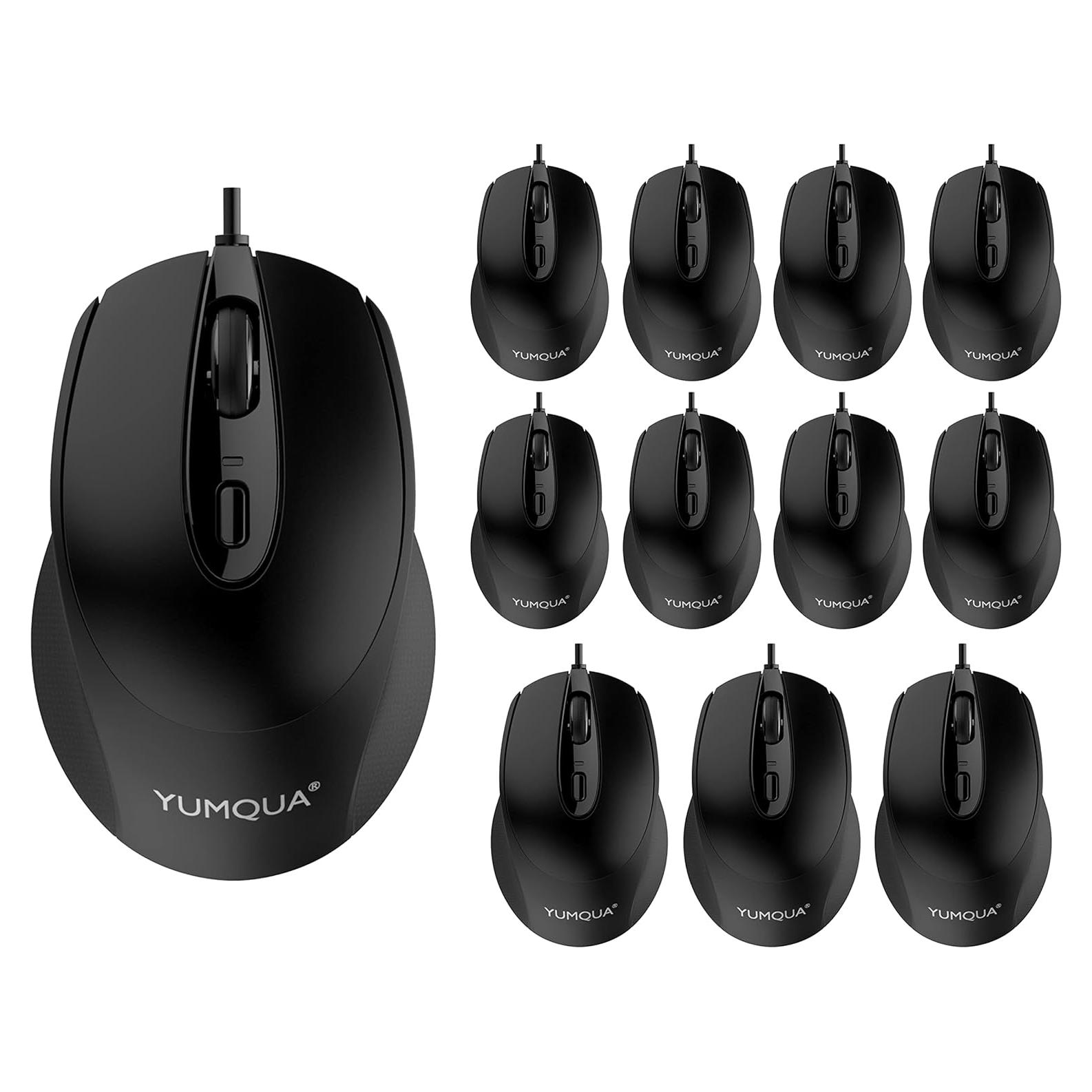 Ratón Silencioso YUMQUA G222 con Cable USB - 12 Paquetes