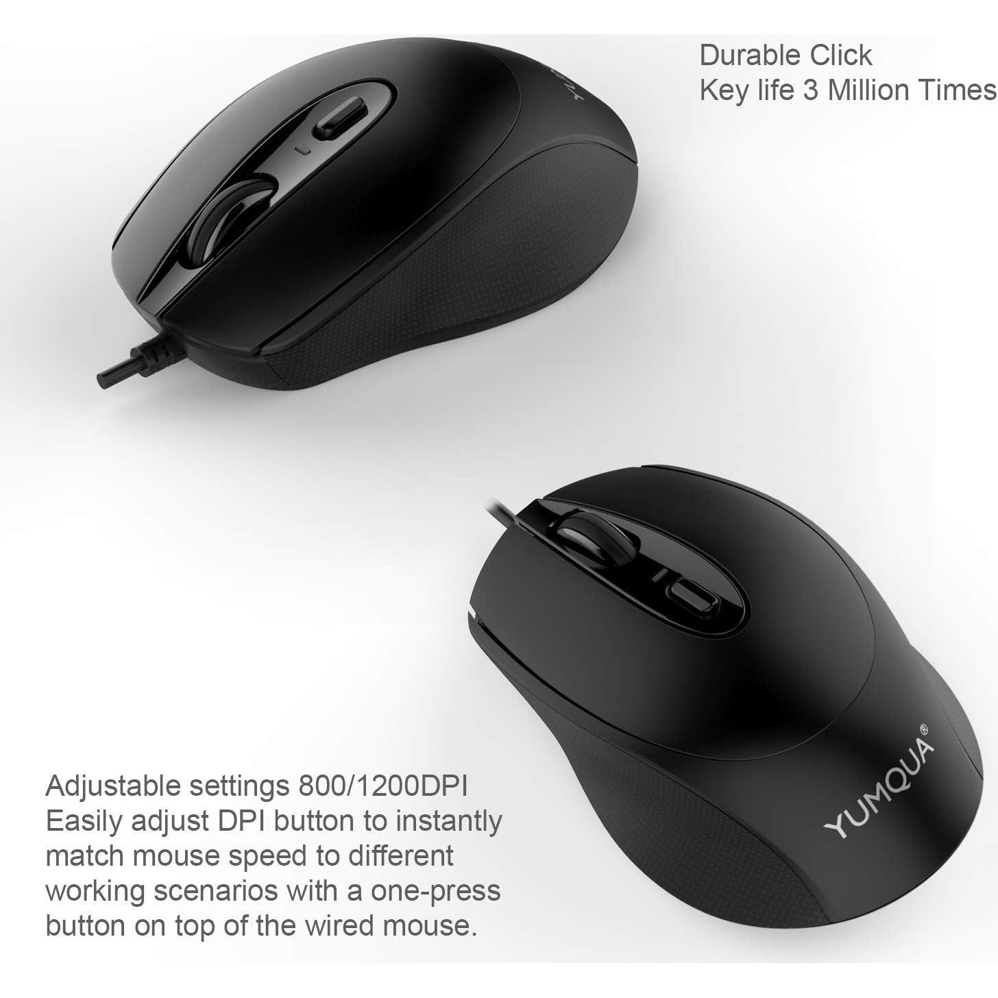 Ratón Silencioso YUMQUA G222 con Cable USB - 12 Paquetes