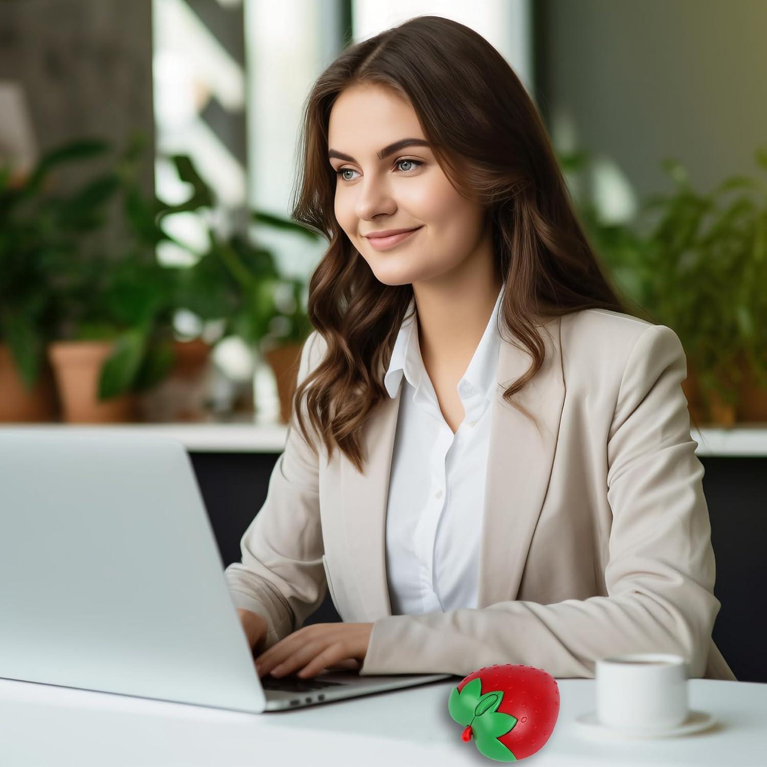 Ratón Inalámbrico Bluetooth Genérico Forma de Fresa 1000DPI