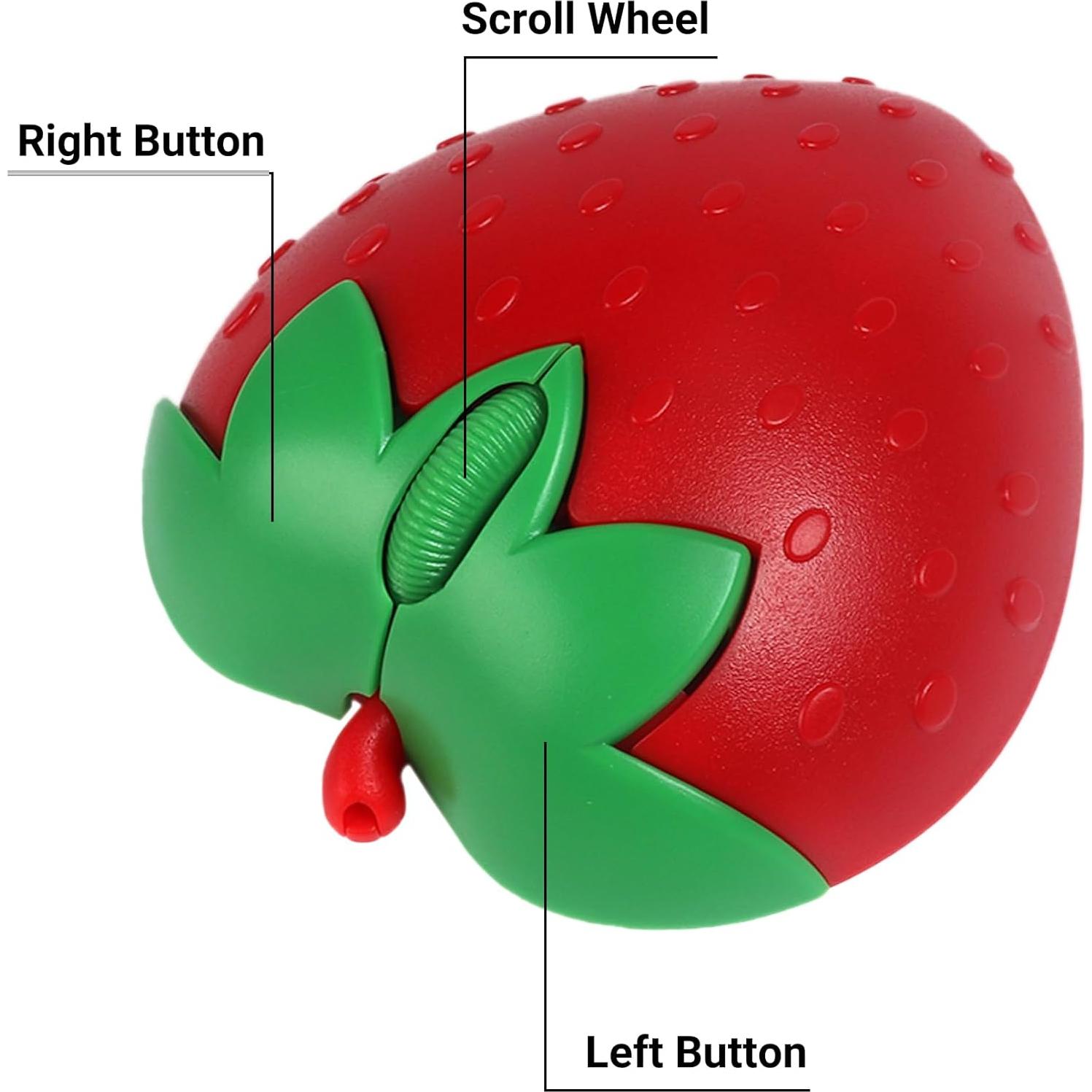 Ratón Inalámbrico Bluetooth Genérico Forma de Fresa 1000DPI