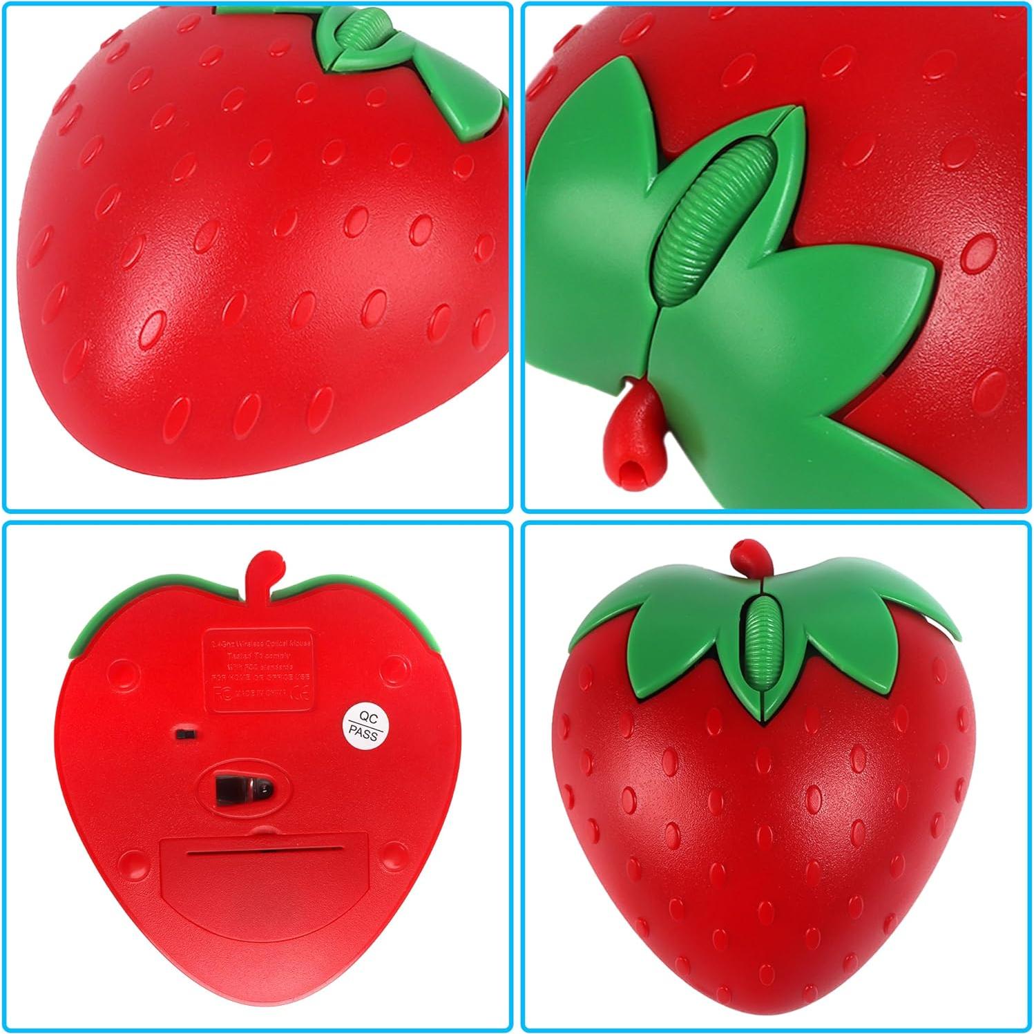 Ratón Inalámbrico Bluetooth Genérico Forma de Fresa 1000DPI