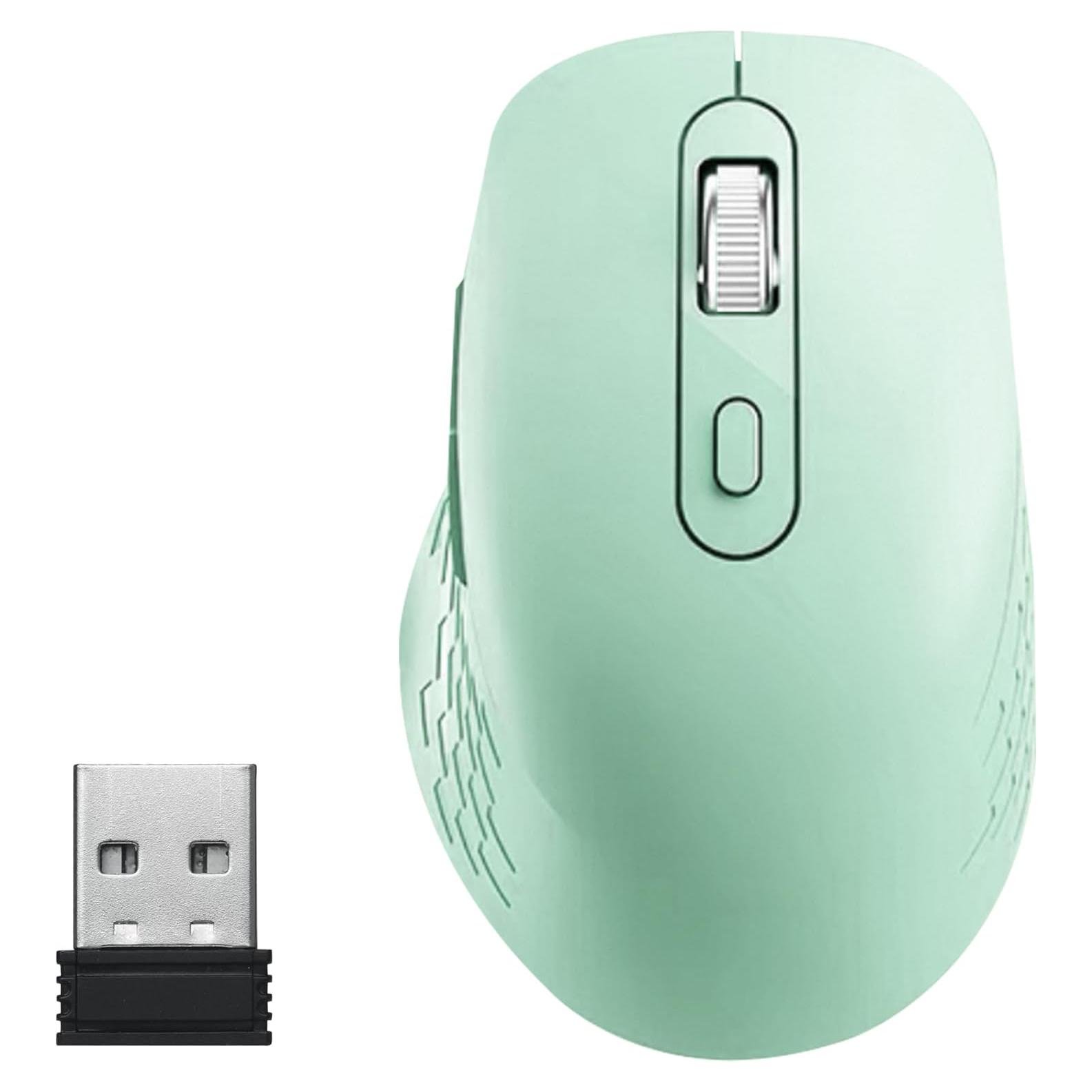 Ratón Inalámbrico NRGYEZ Verde, 3 Niveles DPI, Ergonómico