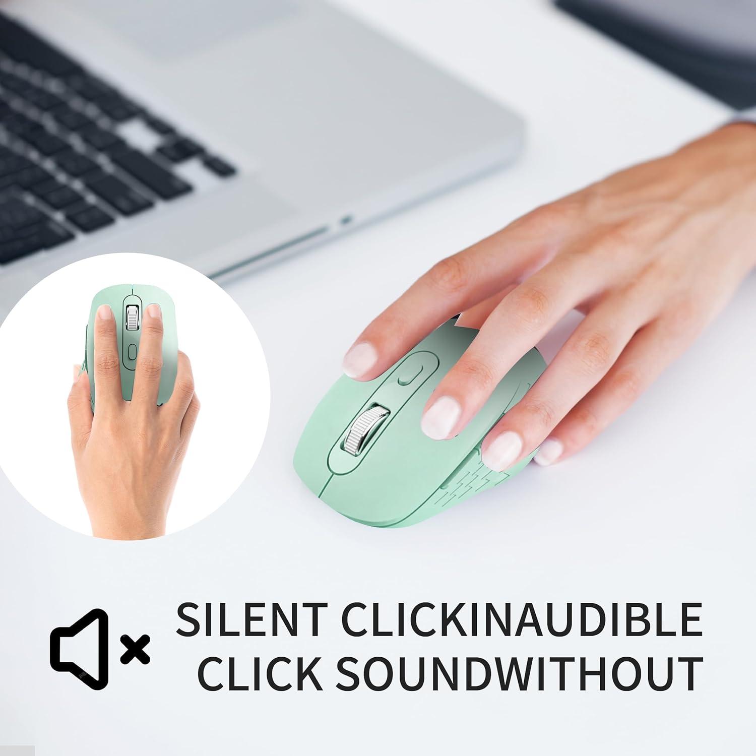 Ratón Inalámbrico NRGYEZ Verde, 3 Niveles DPI, Ergonómico