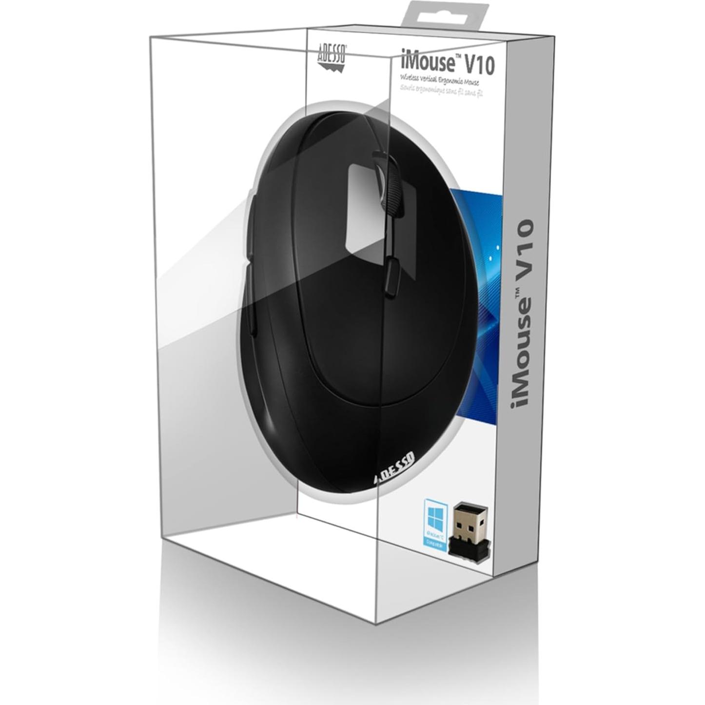 Ratón Vertical Ergonómico Inalámbrico Adesso iMouse V10 1600 DPI