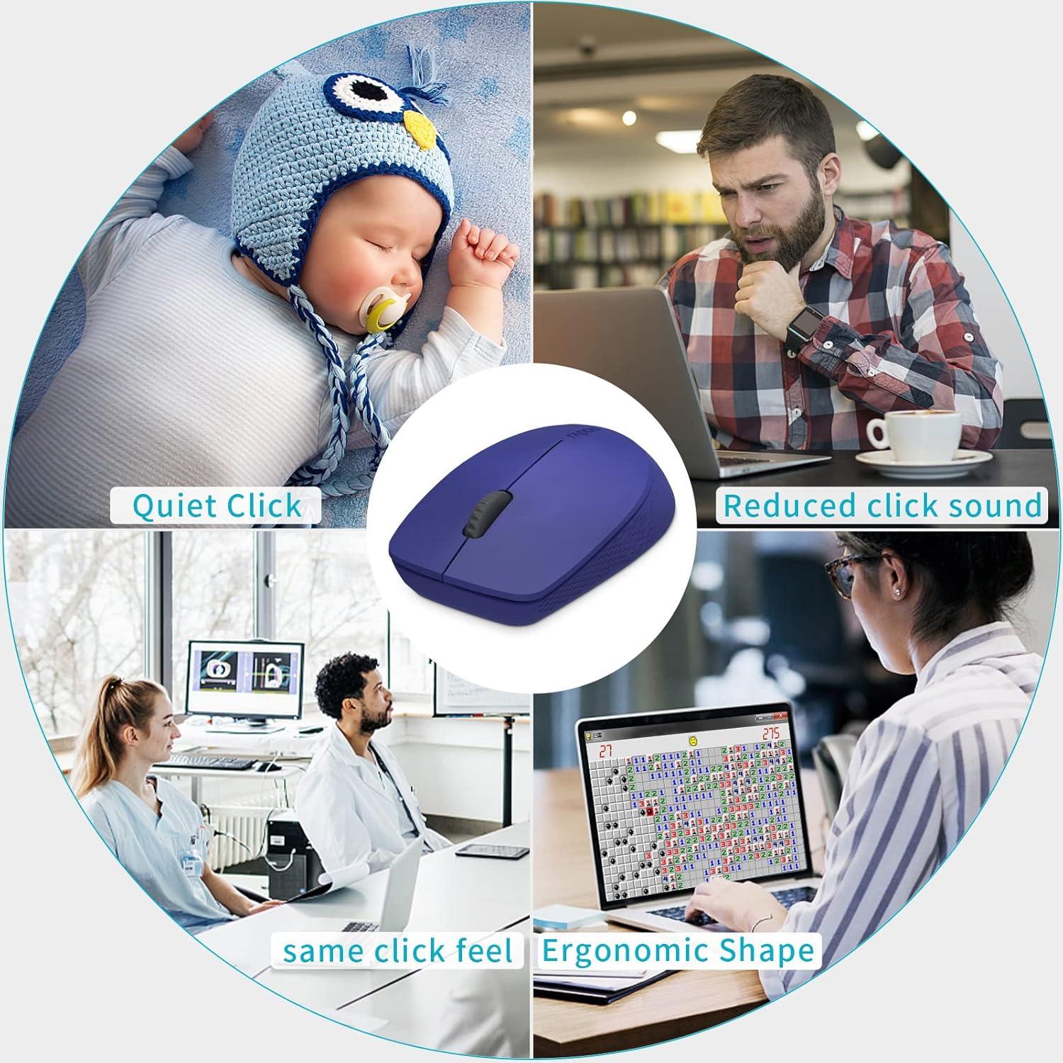 Ratón Inalámbrico Bluetooth Rapoo M100G Azul, Silencioso, 3 Dispositivos