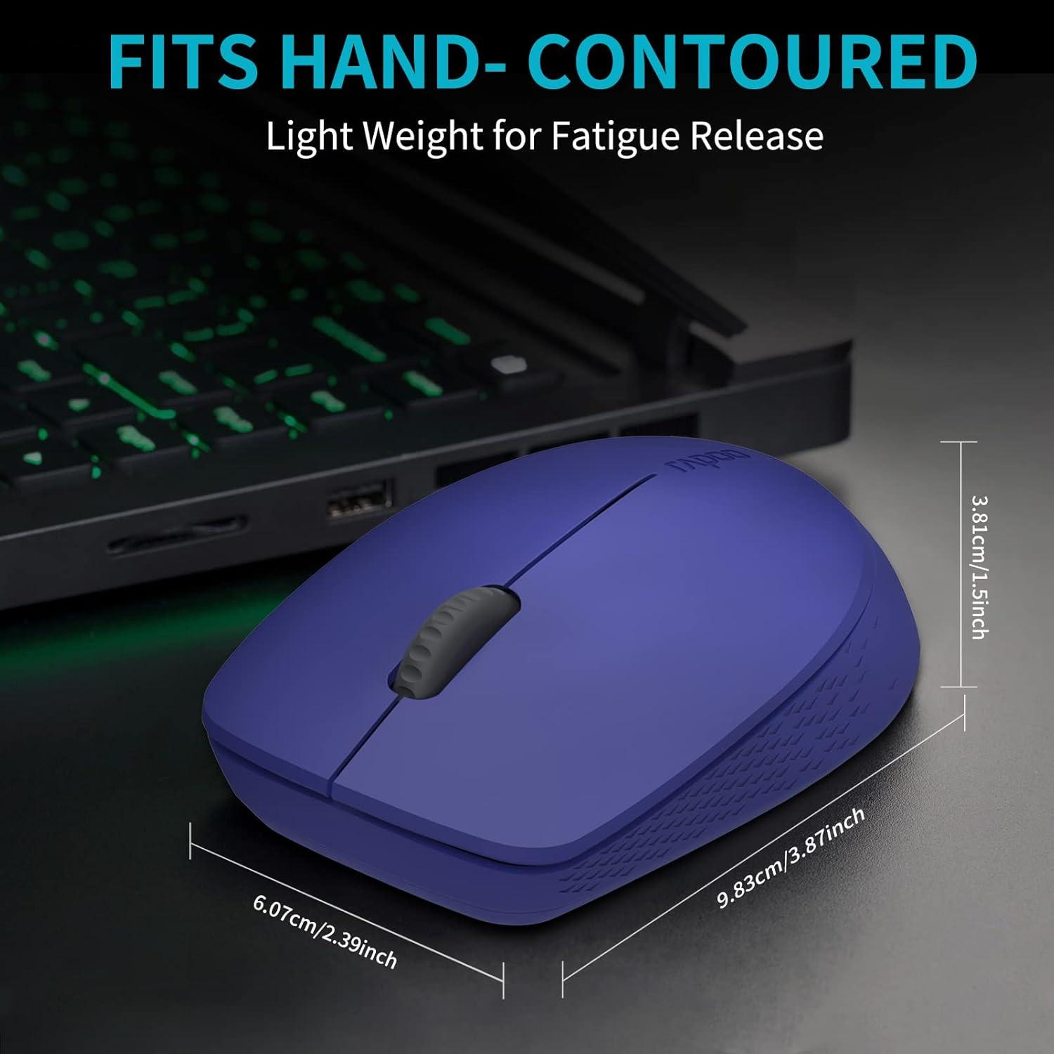 Ratón Inalámbrico Bluetooth Rapoo M100G Azul, Silencioso, 3 Dispositivos