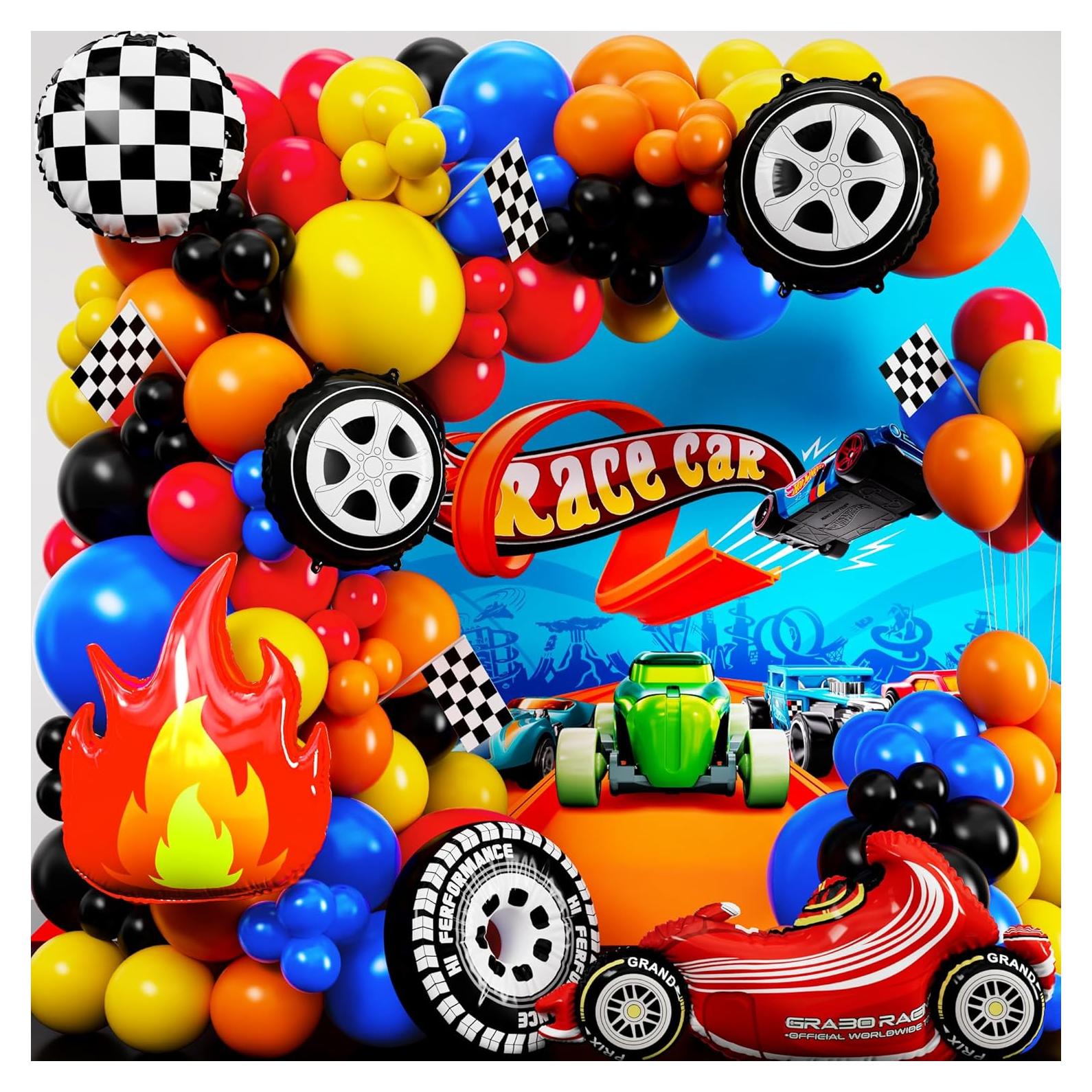 Kit Arco Globos Hot Wheels 100 Piezas Decoración Fiesta