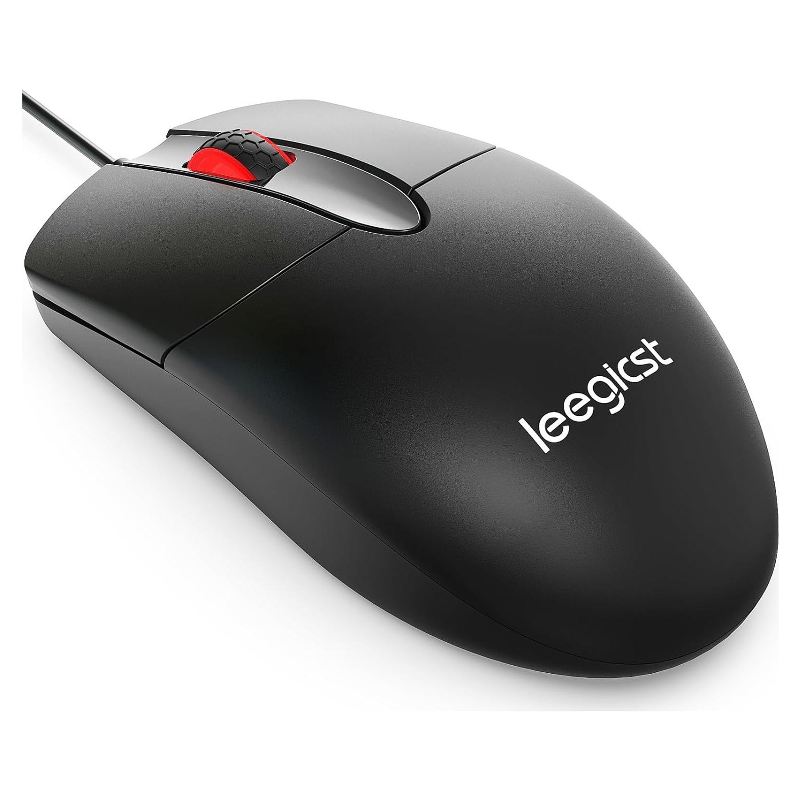 Ratón Óptico Ergonómico con Cable Leegicst M102 USB Negro