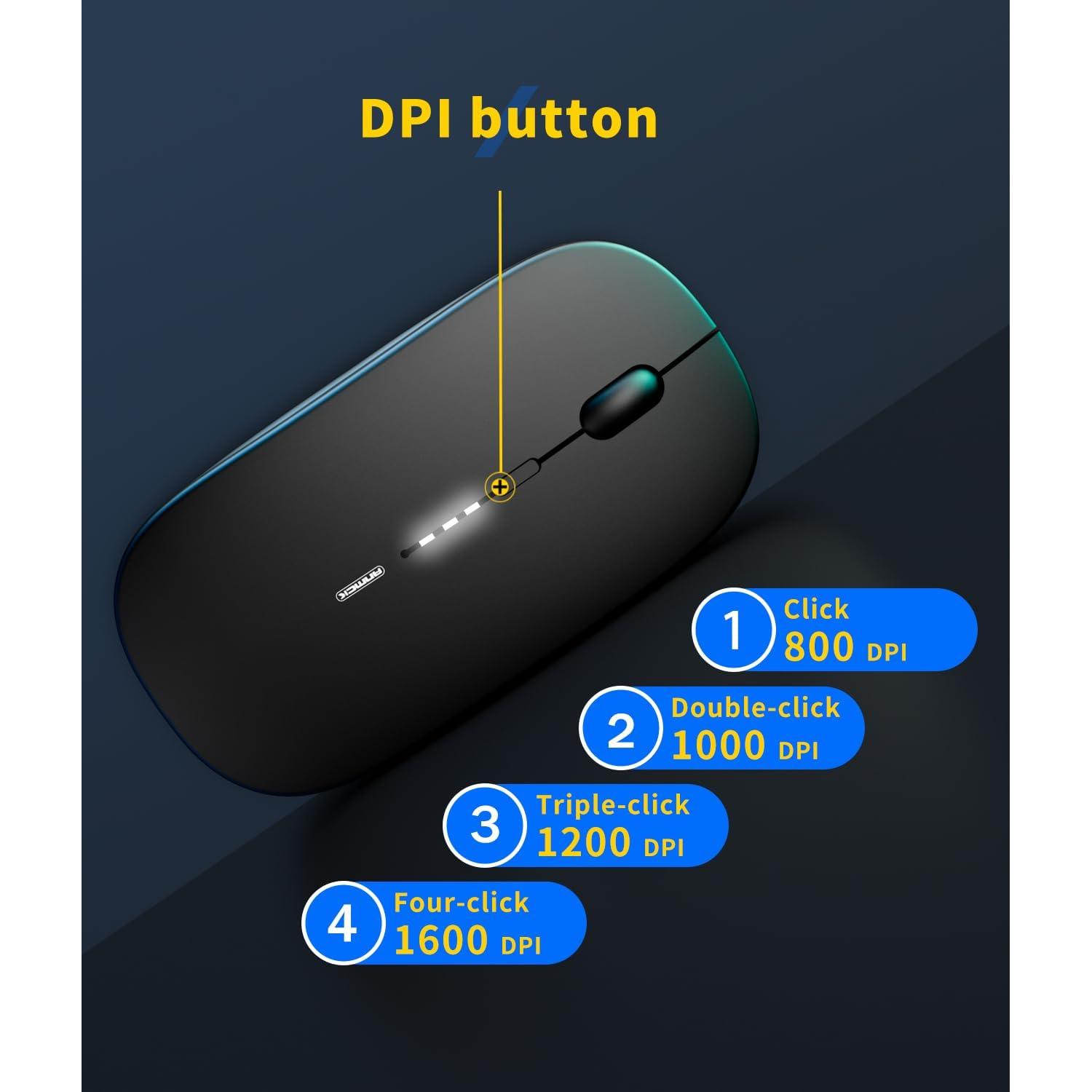 Ratón Inalámbrico Recargable Anmck AW01P - Silencioso 4 DPI