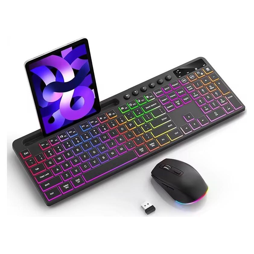 Combo Teclado y Ratón Inalámbricos Amoo CK731 RGB 114 Teclas
