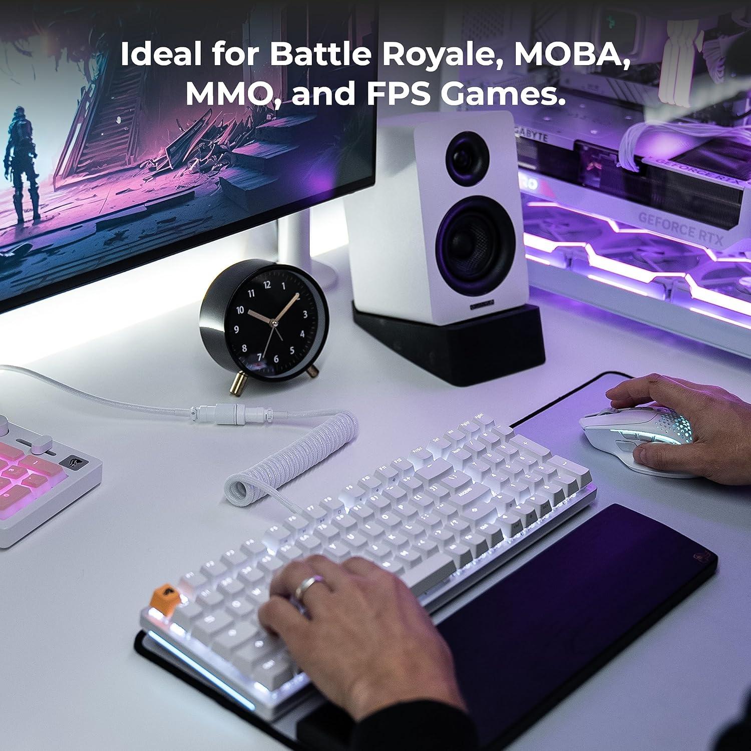 Glorious Model I 2 Wireless - MMO Gaming Mouse (White), 9 Programmable Side Buttons, 16 Configurations with Layer Shift, Superlight 75g, 2 Swappable Magnetic Buttons (RENEWED)