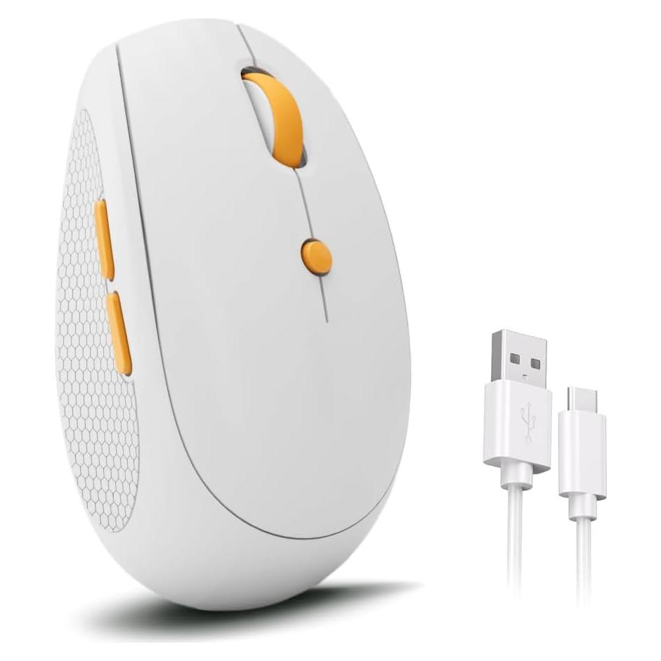 Ratón Inalámbrico Silencioso Recargable Whalices Blanco