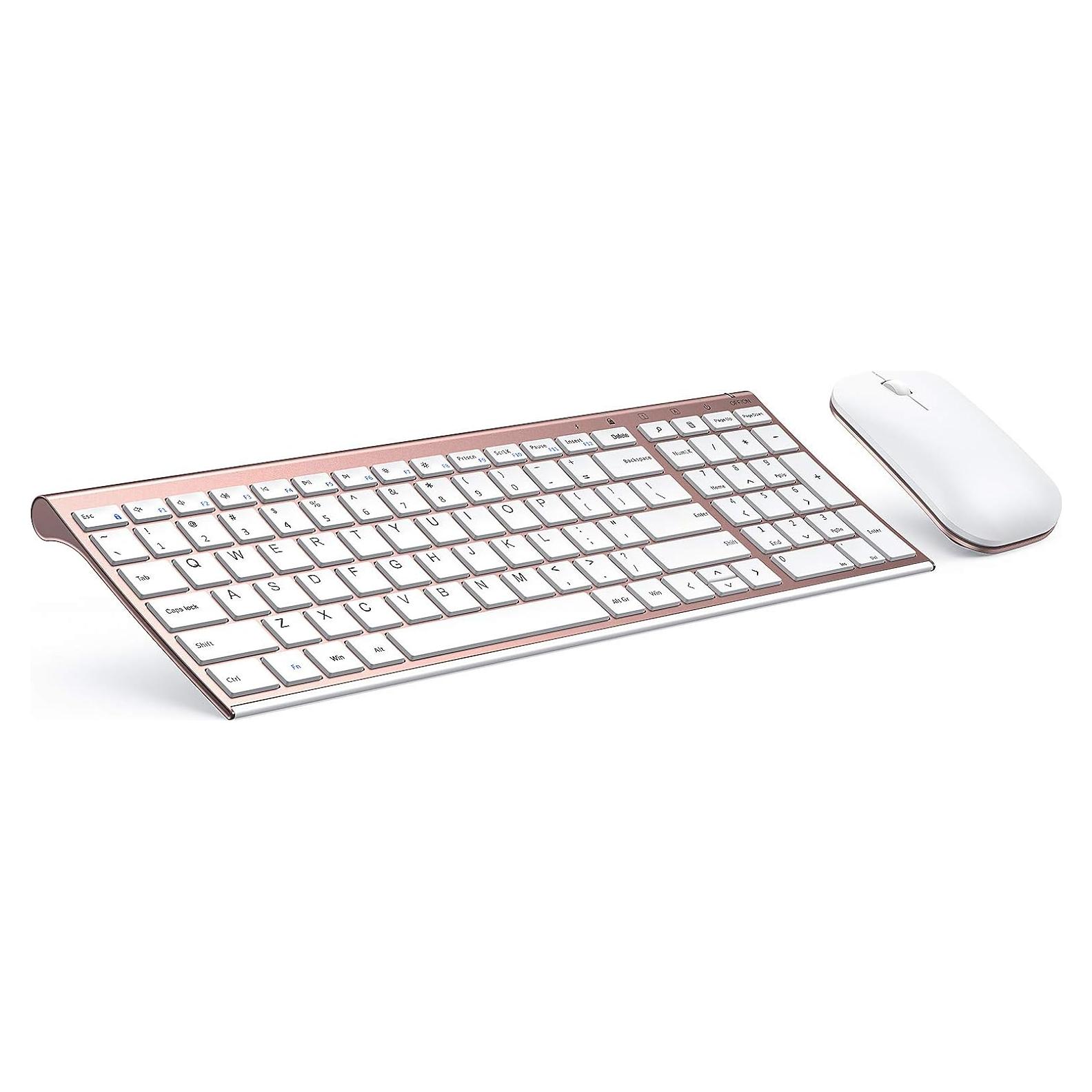Combo Teclado y Ratón Inalámbricos Seenda Rosa Oro Slim