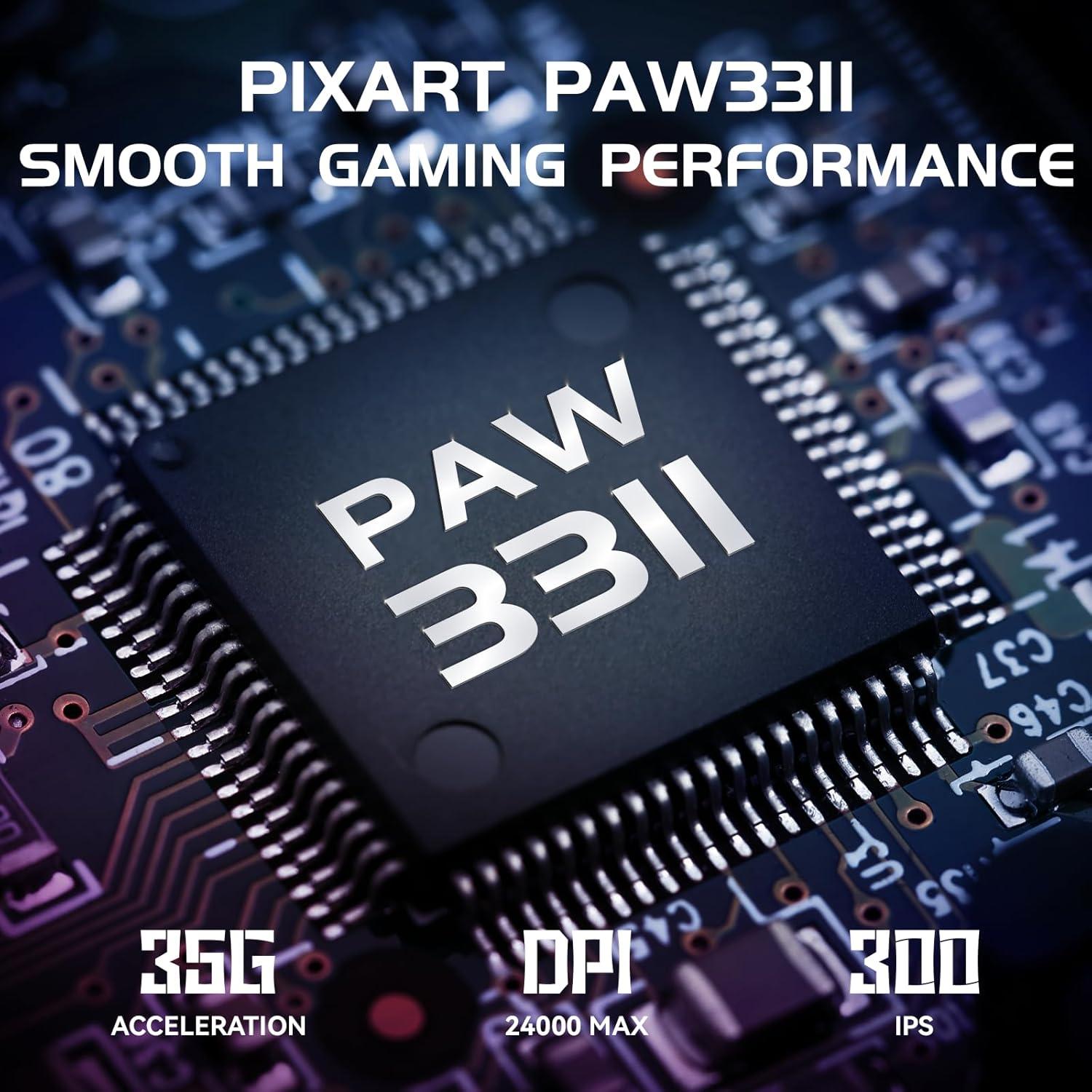 Ratón Gaming Inalámbrico MAMBASNAKE M4 52g RGB 24000 DPI