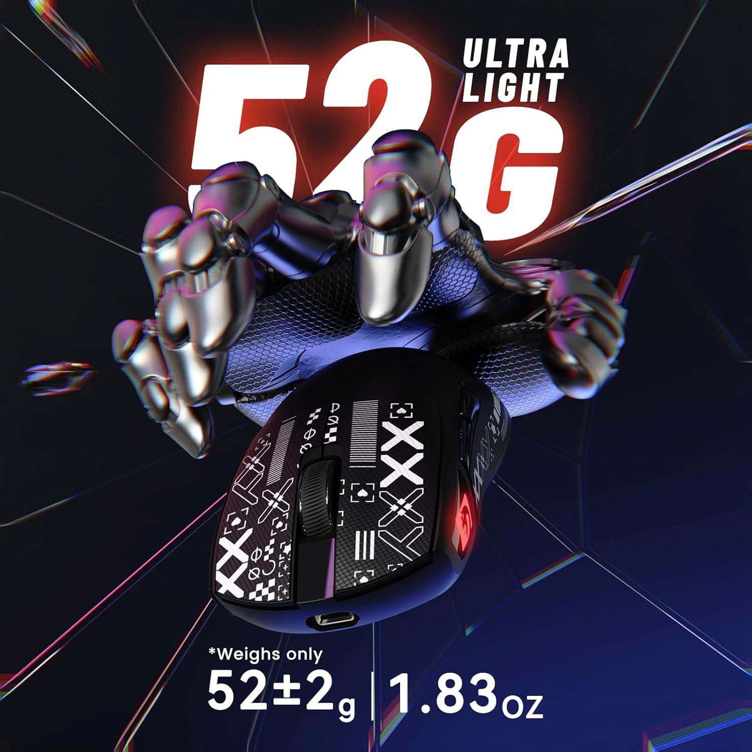 Ratón Gaming Inalámbrico MAMBASNAKE M4 52g RGB 24000 DPI