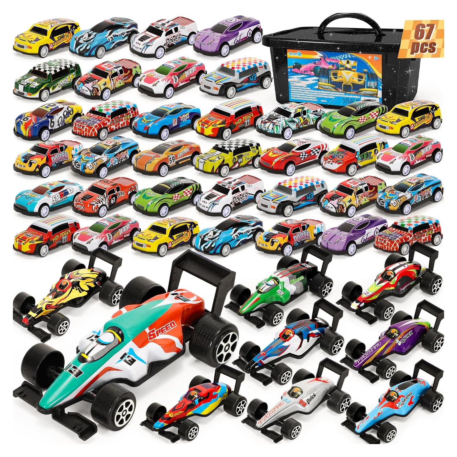 Juguetes de Autos Retroceso SevenQ 67 Pcs para Niños