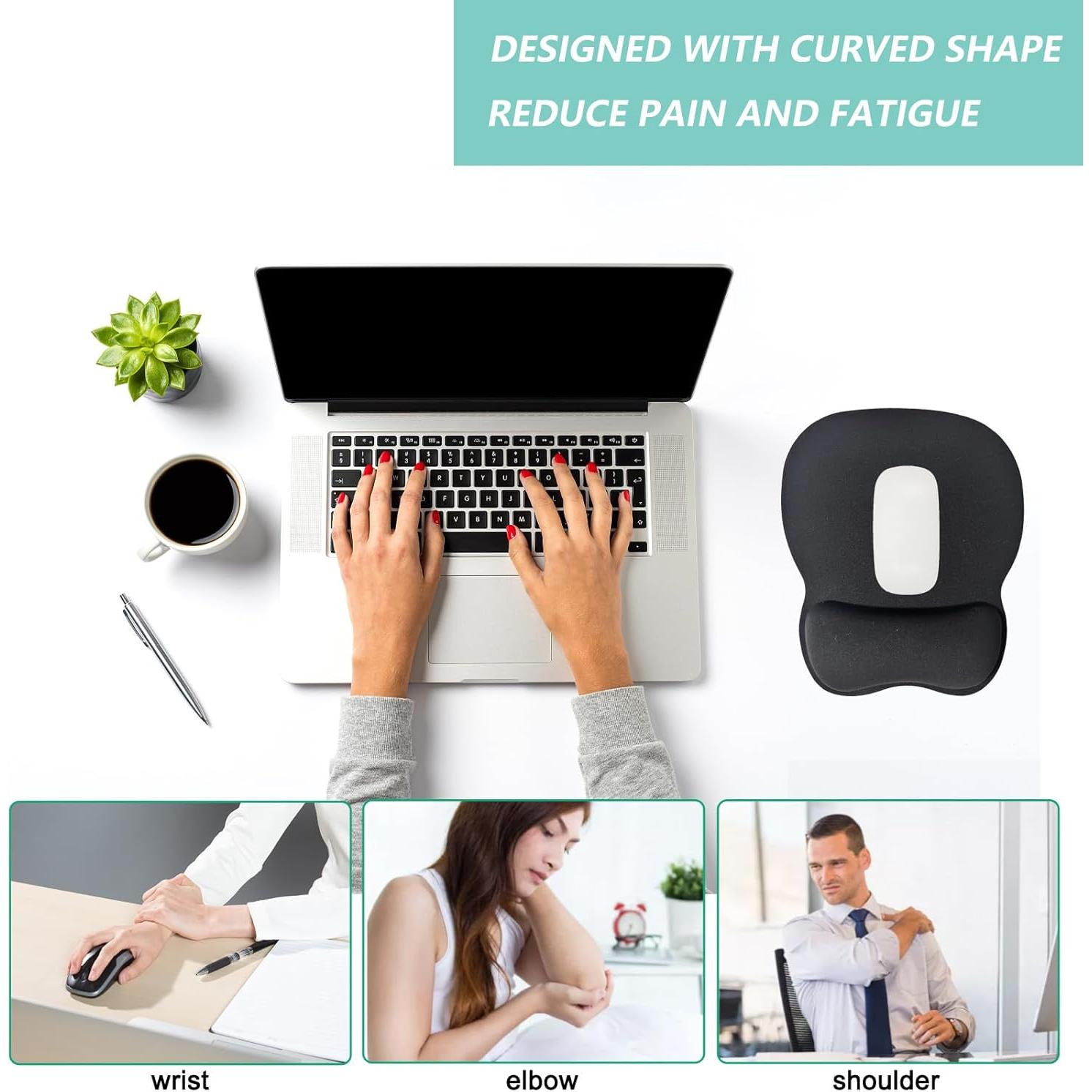 Alfombrilla de Ratón Ergonómica LIZPARE con Soporte Negro