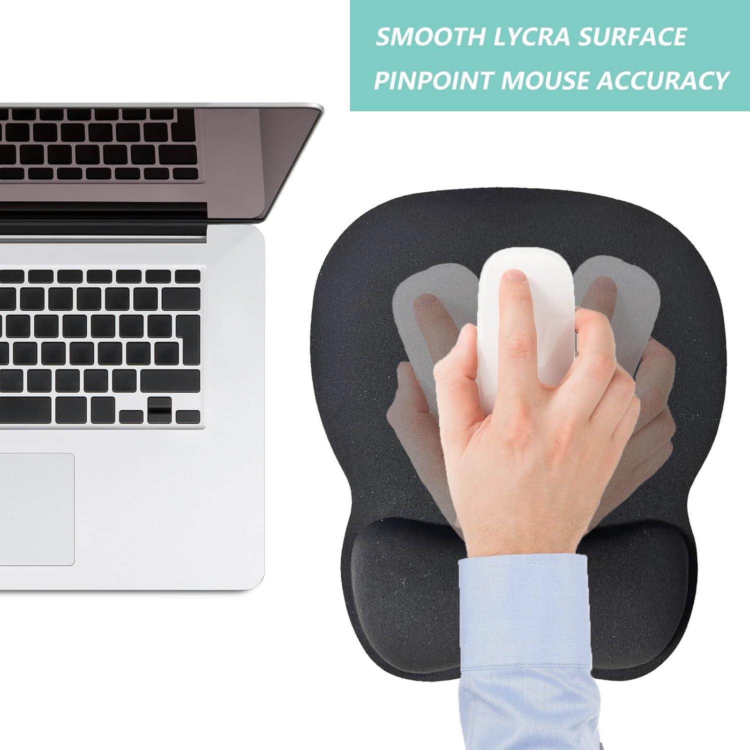 Alfombrilla de Ratón Ergonómica LIZPARE con Soporte Negro