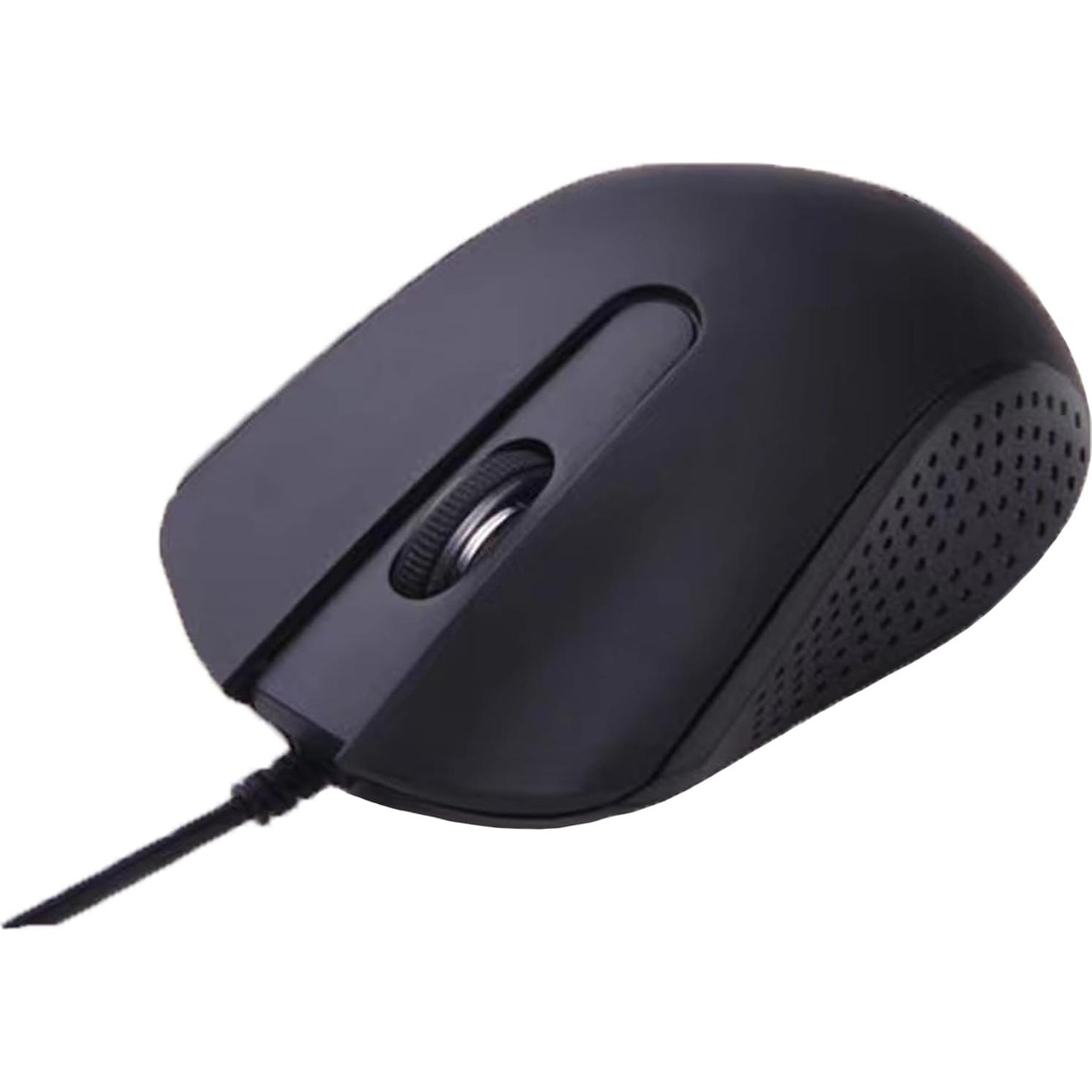 Ratón USB con cable Yadojingcn ergonómico para PC y laptop negro