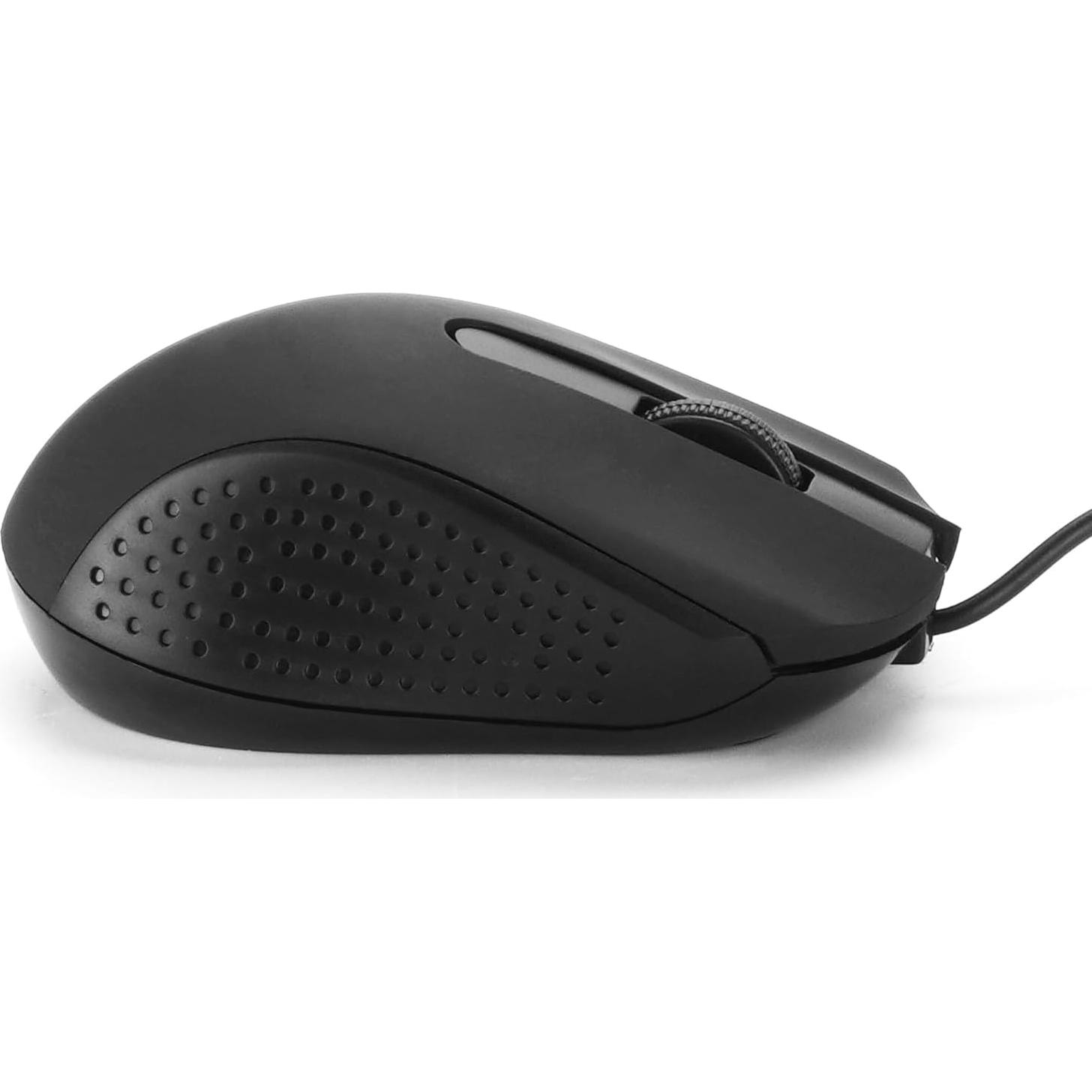 Ratón USB con cable Yadojingcn ergonómico para PC y laptop negro