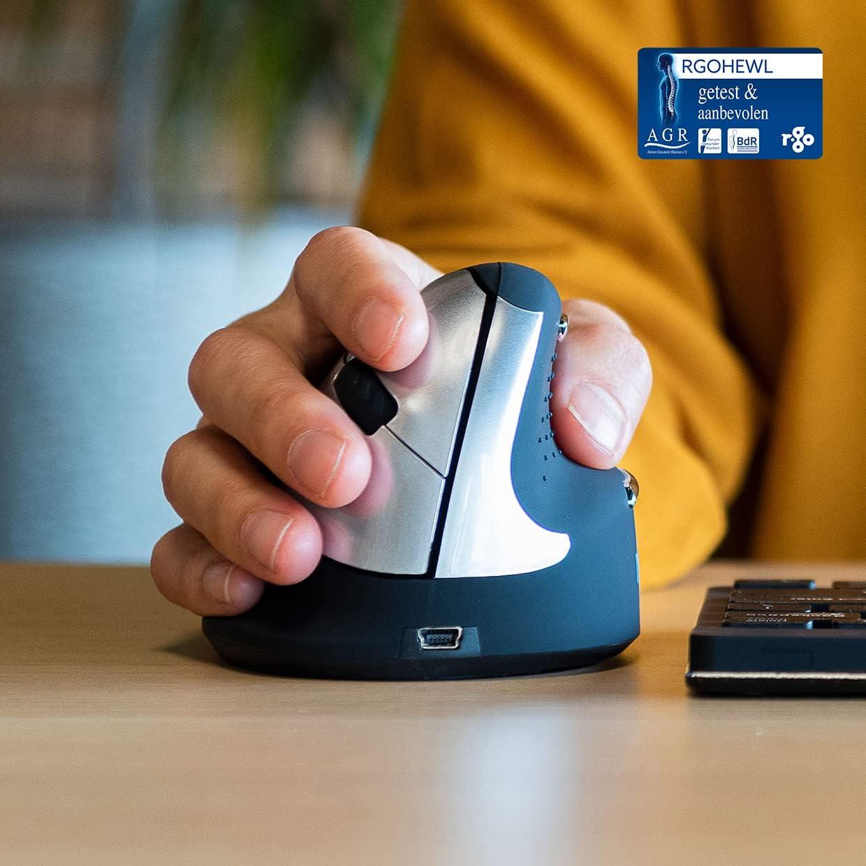 Ratón Ergonómico Vertical Inalámbrico R-Go Tools Negro