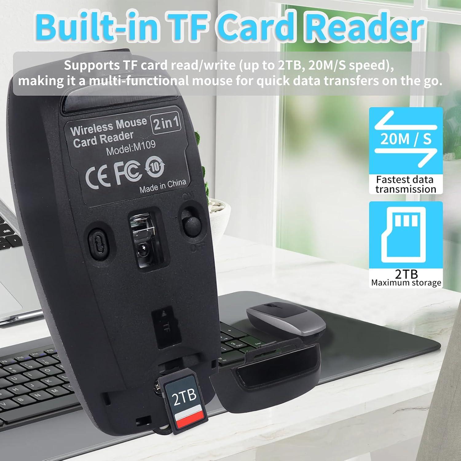 Ratón Inalámbrico Bluetooth Mini elec Space Gris con Lector TF