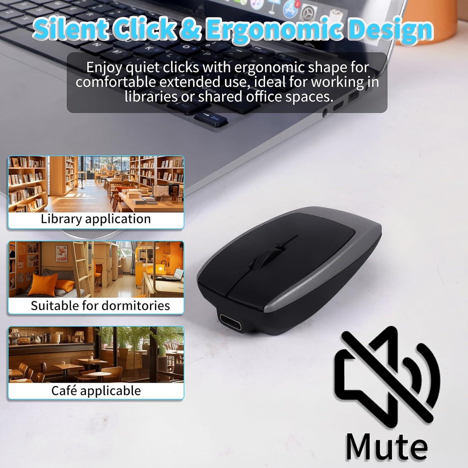 Ratón Inalámbrico Bluetooth Mini elec Space Gris con Lector TF