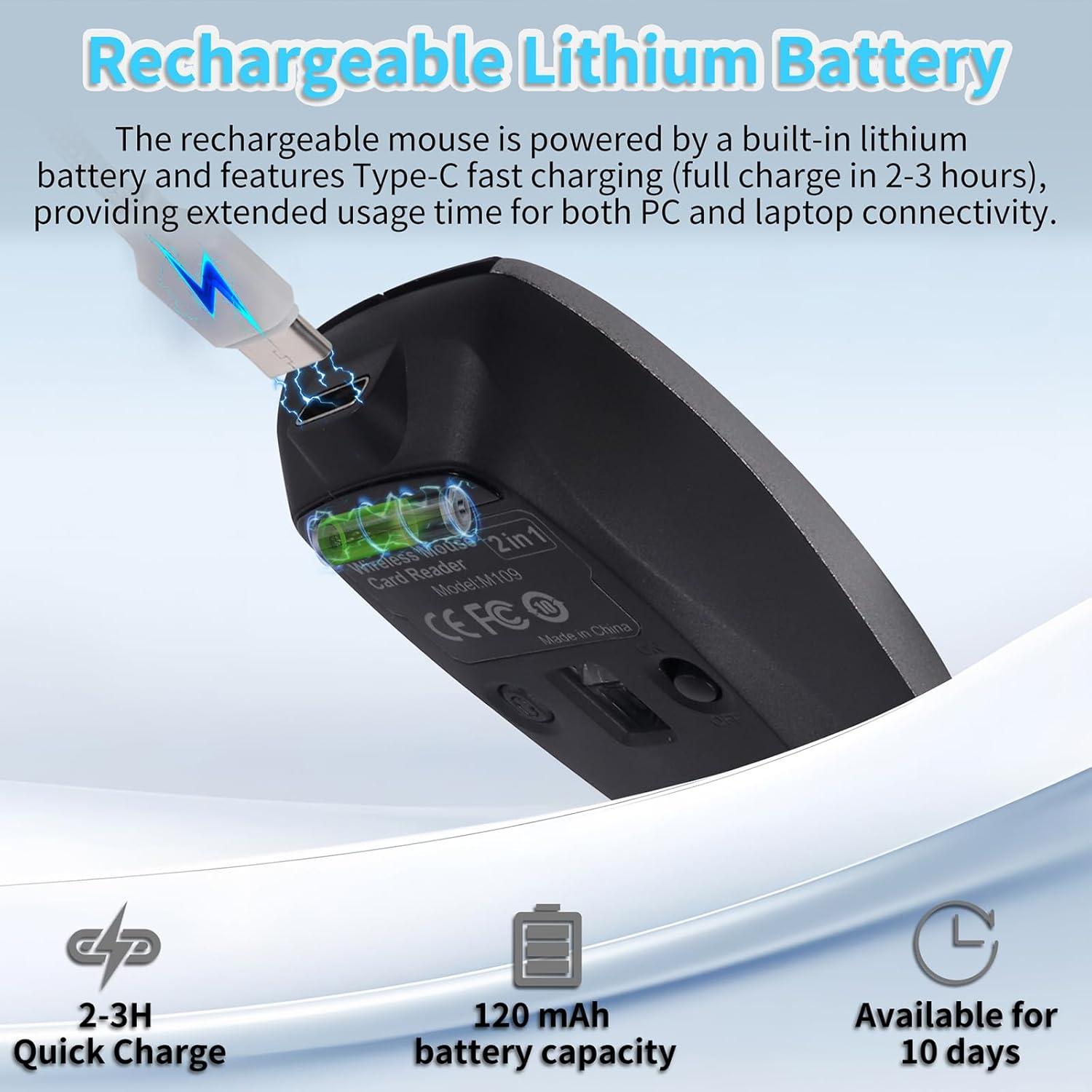 Ratón Inalámbrico Bluetooth Mini elec Space Gris con Lector TF