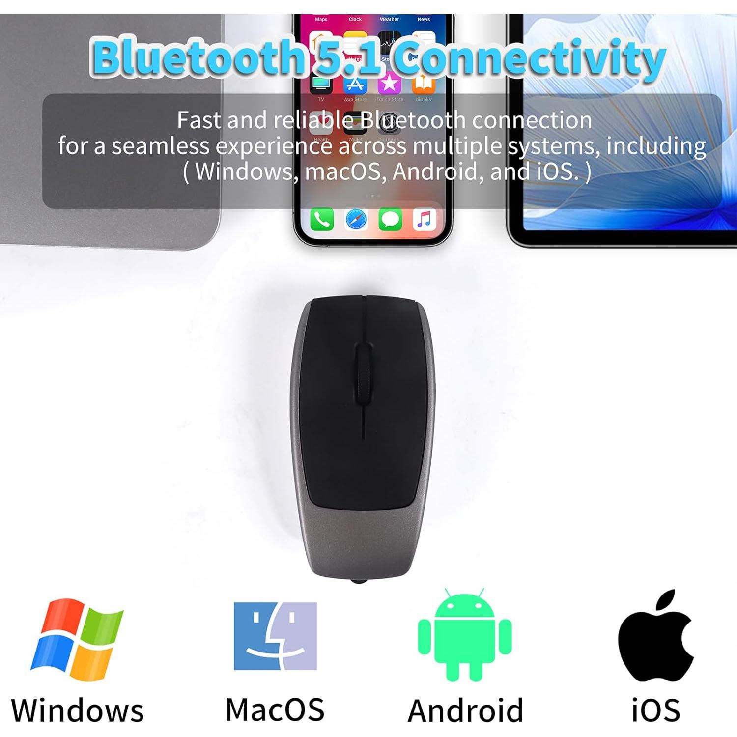 Ratón Inalámbrico Bluetooth Mini elec Space Gris con Lector TF