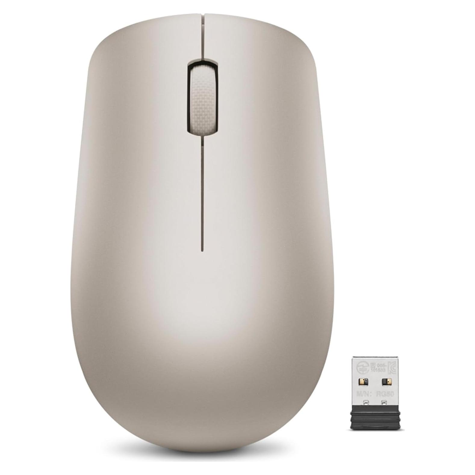 Ratón Inalámbrico Lenovo 530, 1200 DPI, Ergonómico, Almendra