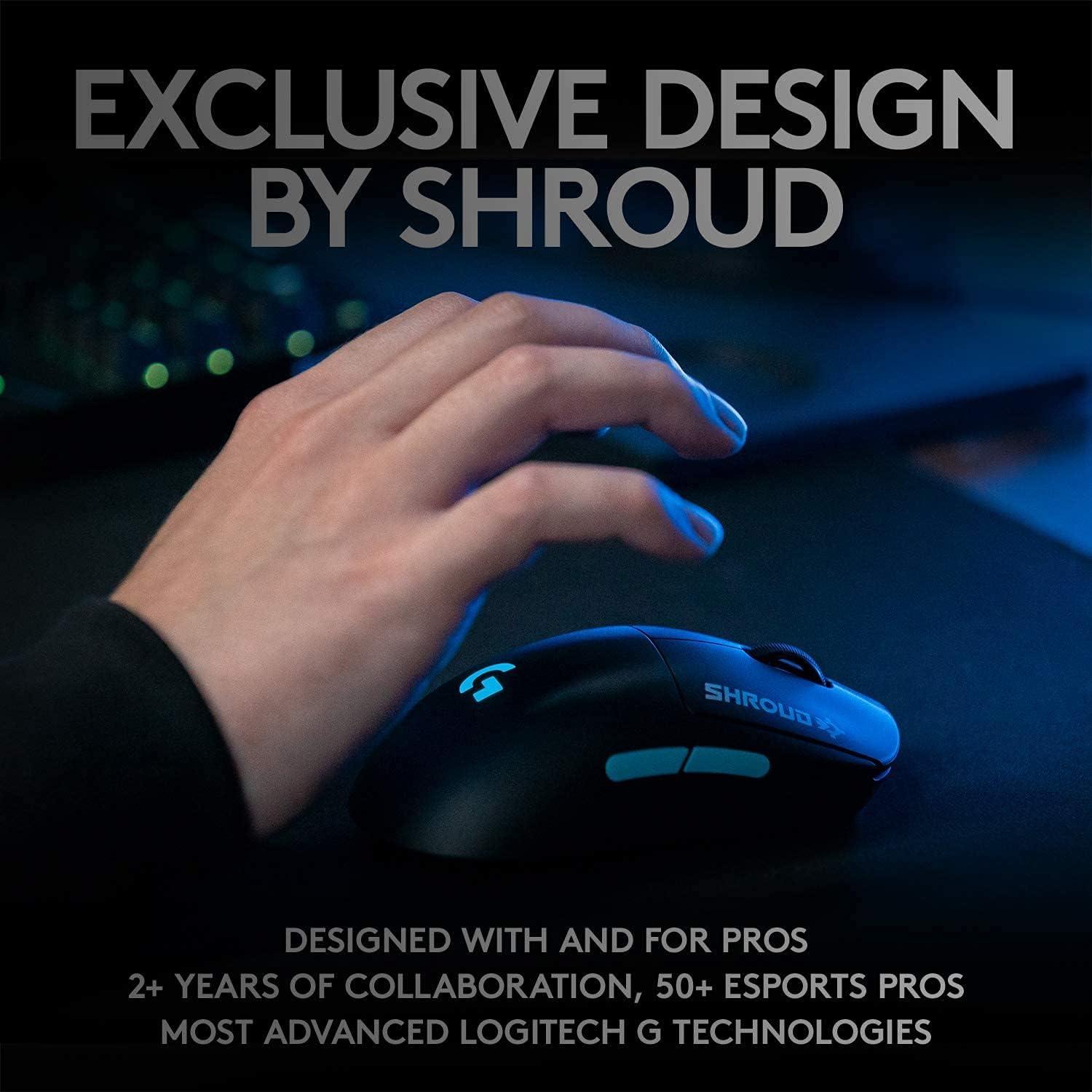 Ratón Gaming Inalámbrico Logitech G PRO Shroud - 80g, RGB