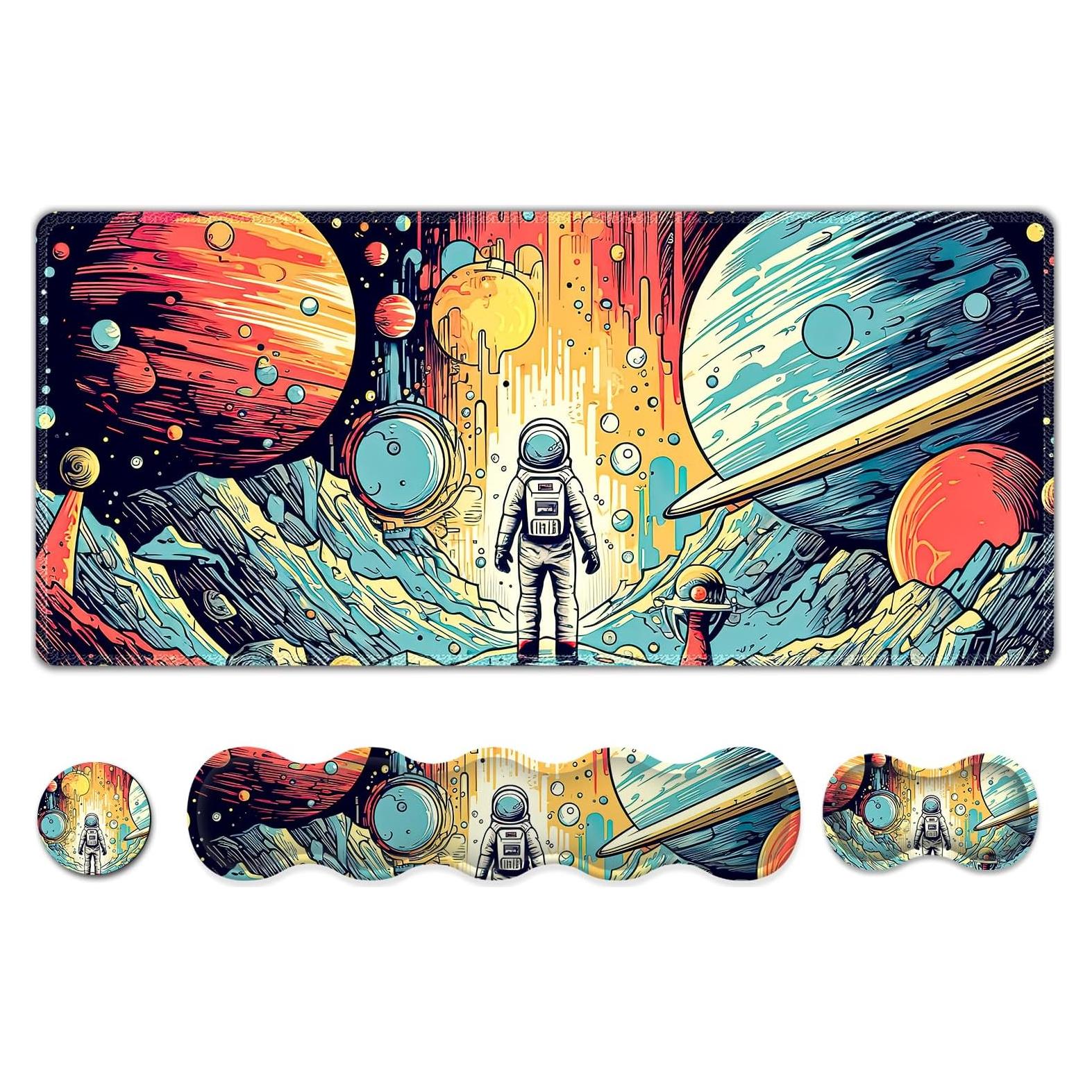 Juego de Alfombrilla de Escritorio AIMSA XXL 4 en 1 Astronauta