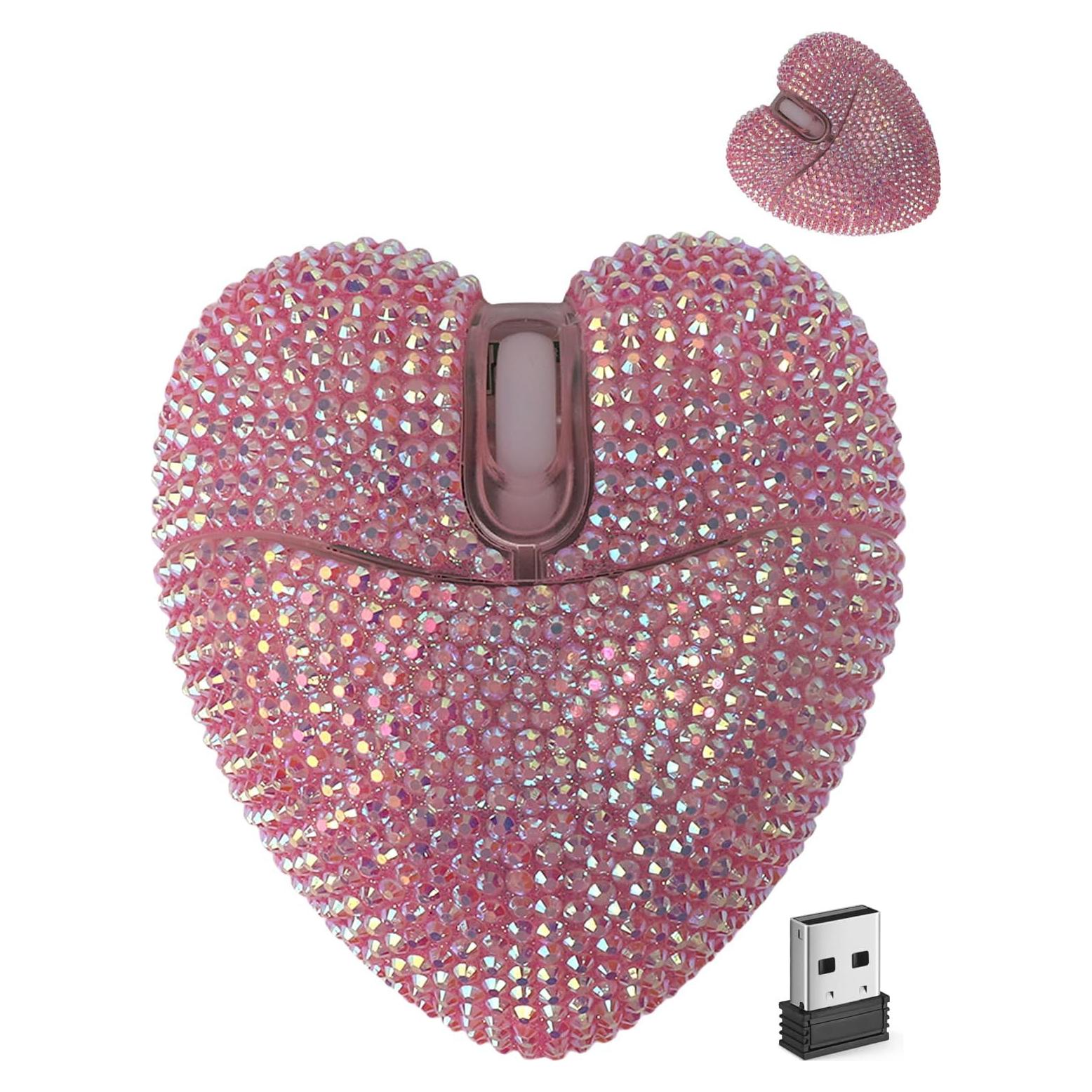 Ratón Inalámbrico Bluetooth TECCOEUS Rosa Corazón Amor