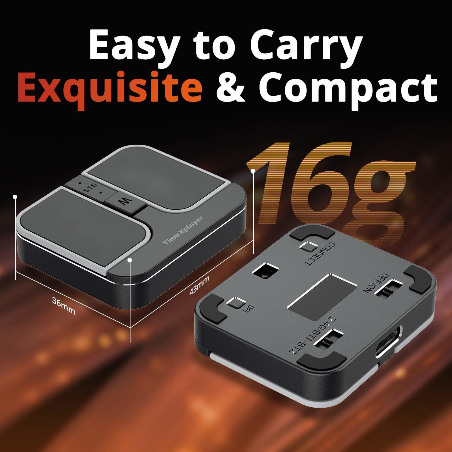 Mini Ratón Cuadrado TIMEXPLAYER Inalámbrico Bluetooth Plata