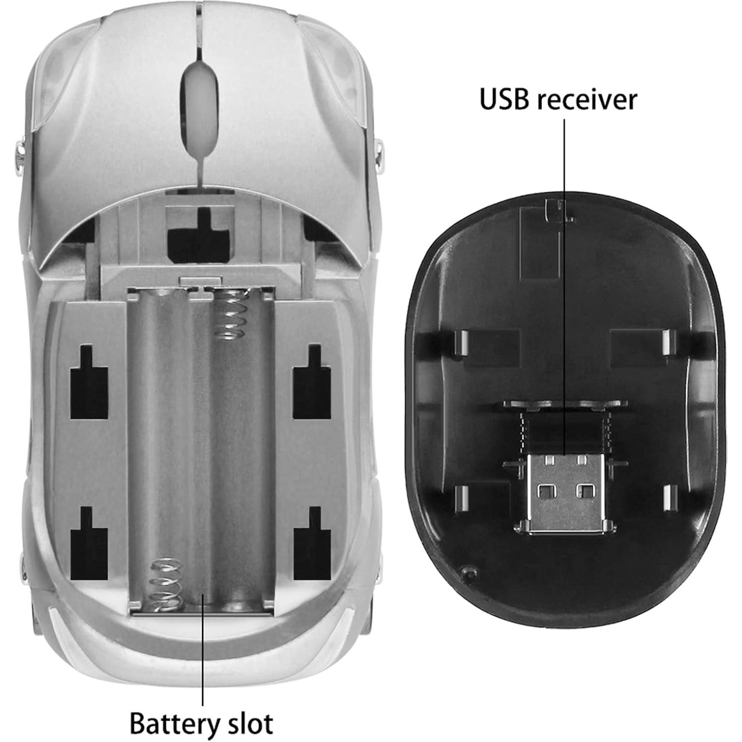 Ratón Inalámbrico EALEK 2.4GHz Óptico Ergonómico Plateado