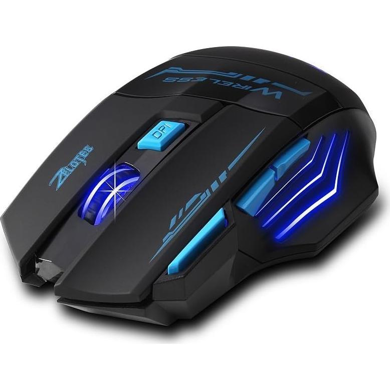 Ratón Óptico Inalámbrico Zelotes F14 2400 DPI USB Negro